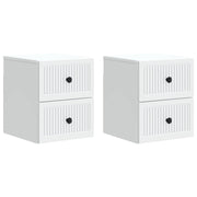 vidaXL Wandbeugel Bedkast 2 pcs Wit 33 x 34,5 x 40 cm Bewerkt hout