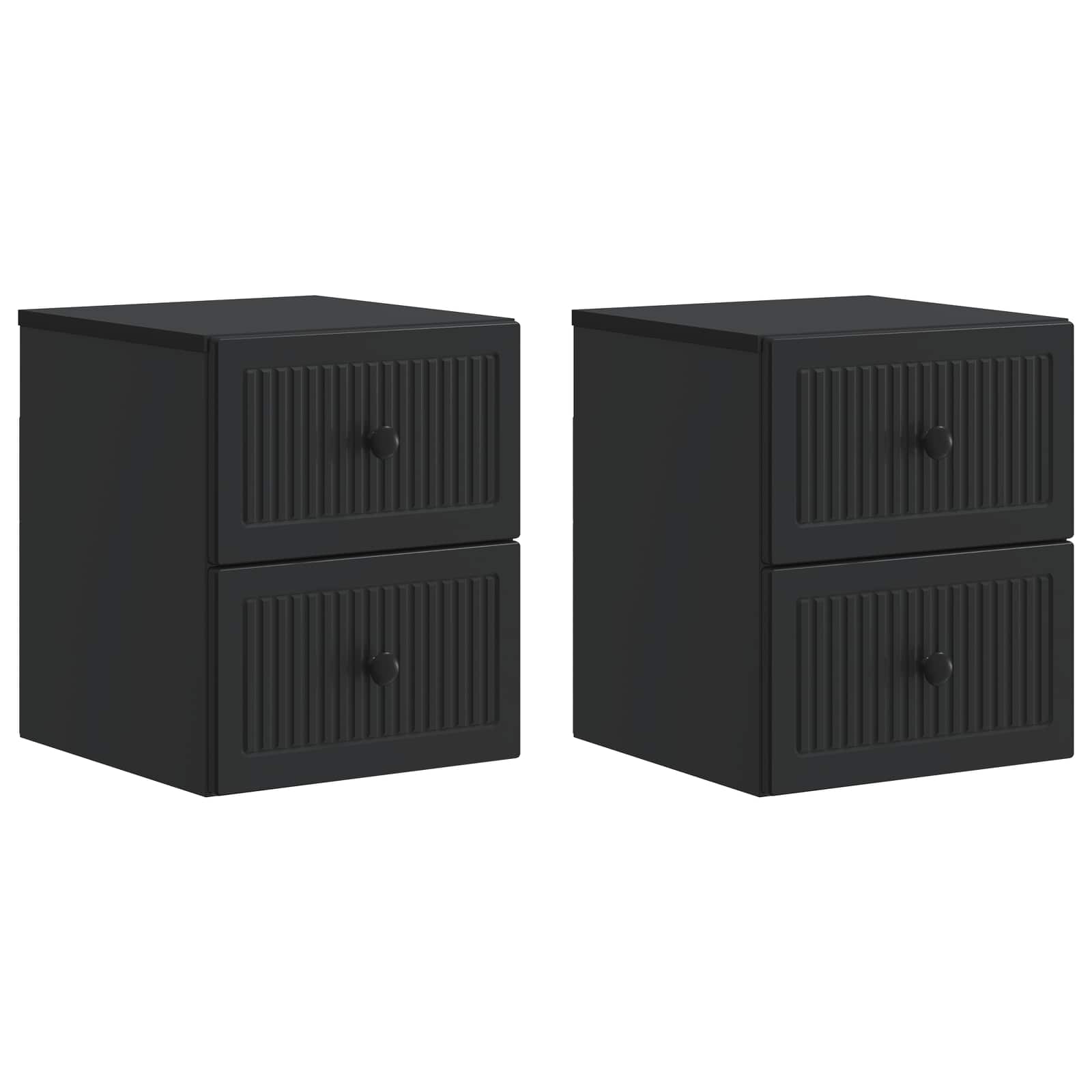 vidaXL Wandbeugel Bedkast 2 pcs Wit 33 x 34,5 x 40 cm Bewerkt hout