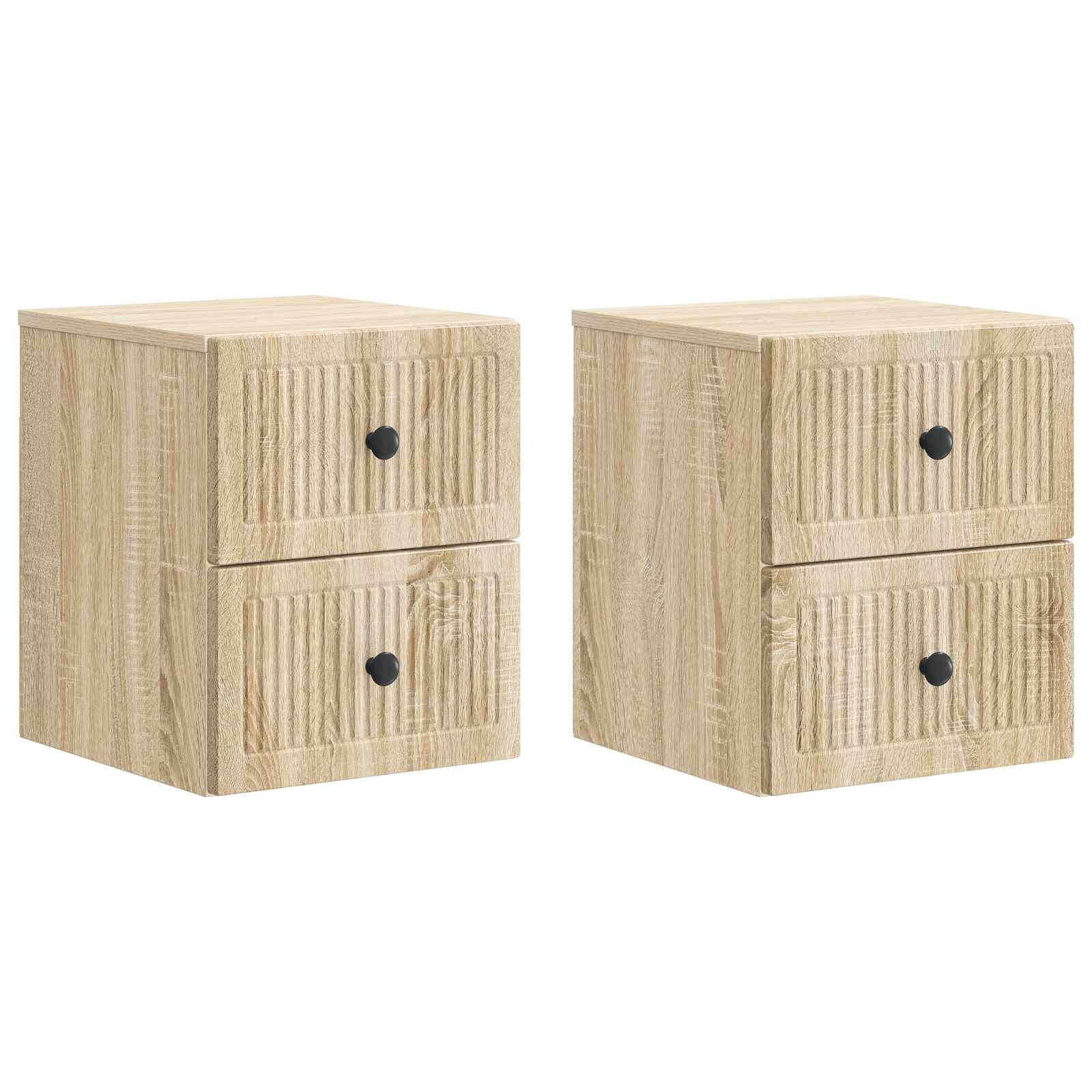 vidaXL Wandbeugel Bedkast 2 pcs Wit 33 x 34,5 x 40 cm Bewerkt hout