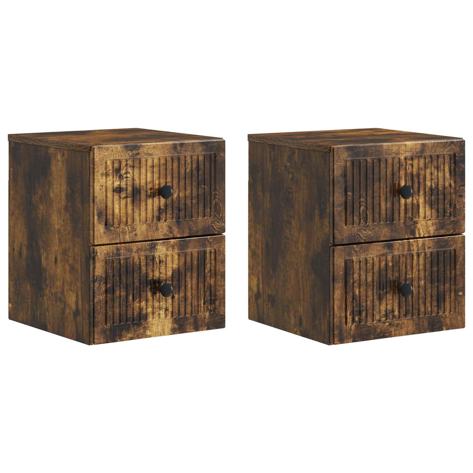 vidaXL Wandbeugel Bedkast 2 pcs Wit 33 x 34,5 x 40 cm Bewerkt hout
