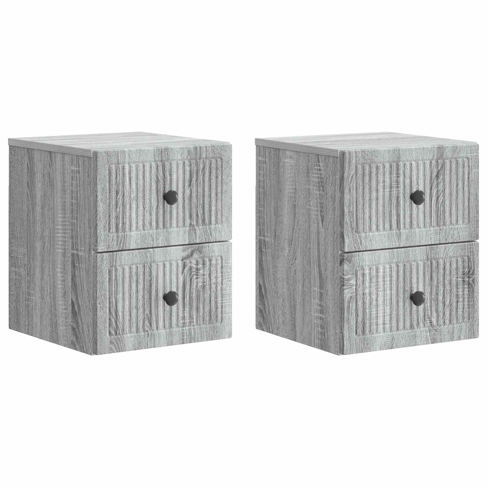 vidaXL Wandbeugel Bedkast 2 pcs Wit 33 x 34,5 x 40 cm Bewerkt hout