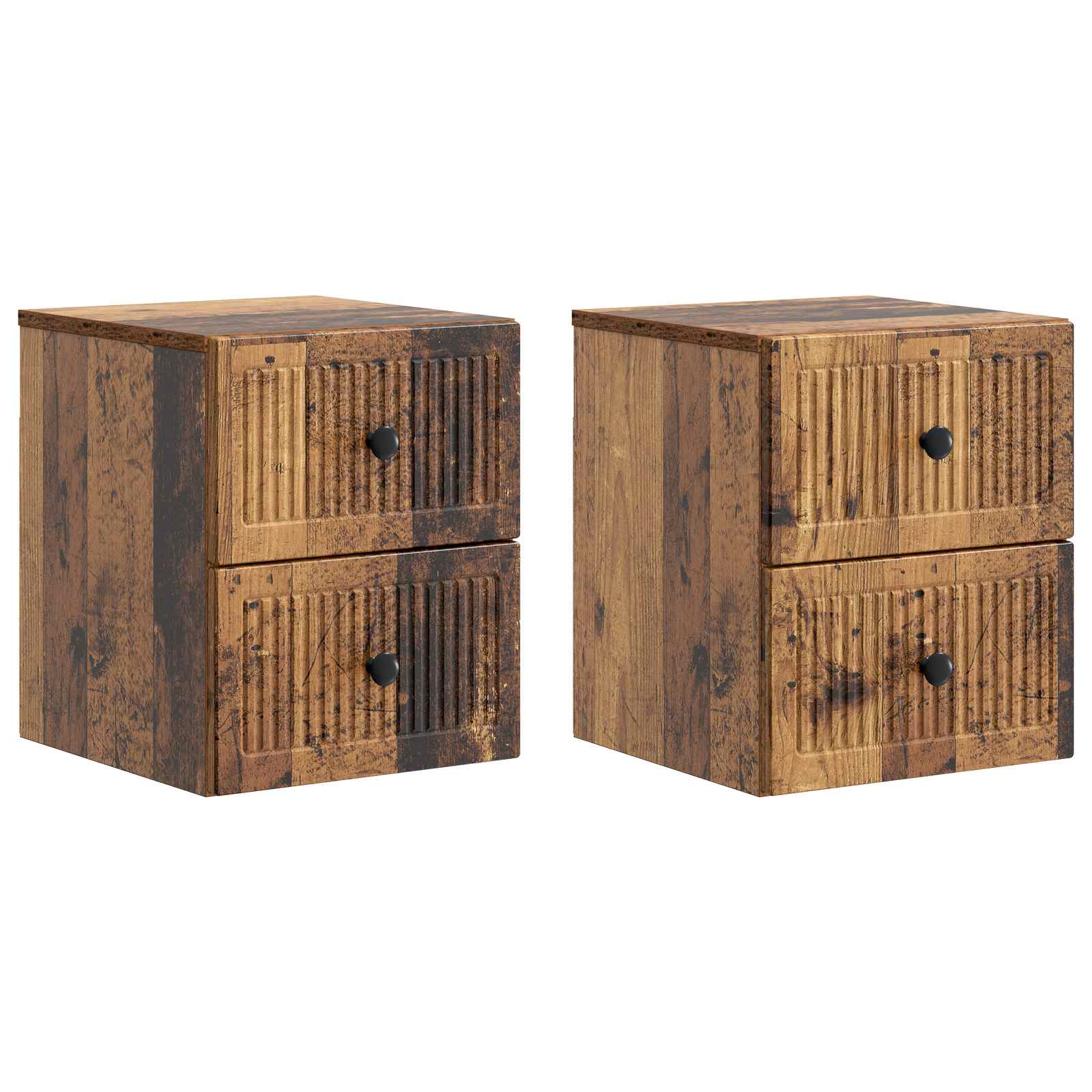 vidaXL Wandbeugel Bedkast 2 pcs Wit 33 x 34,5 x 40 cm Bewerkt hout