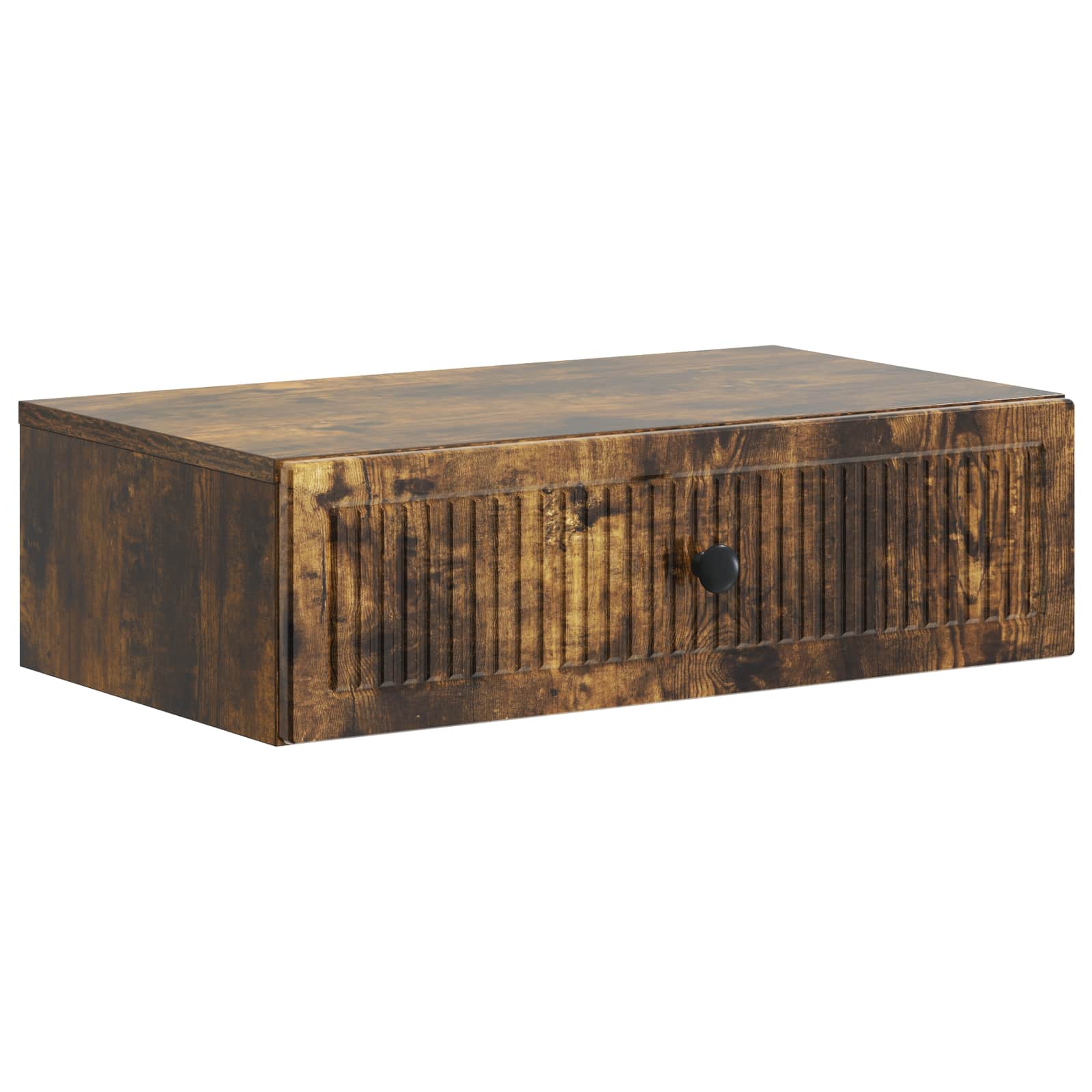 vidaXL Wandmontage Zijtafel Zwart 59 x 34,5 x 17 cm Bewerkt hout