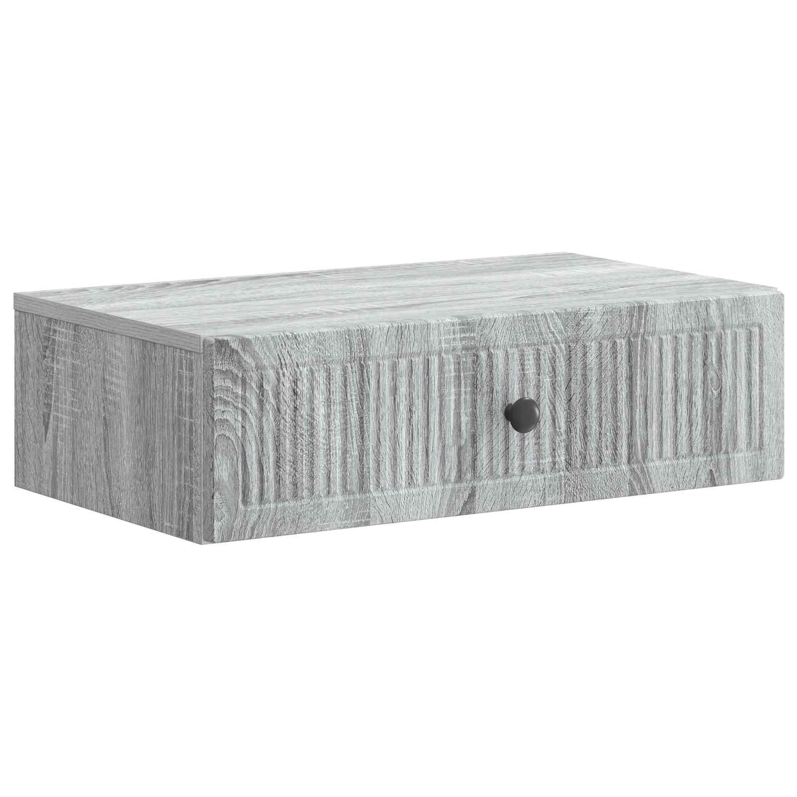 vidaXL Wandmontage Zijtafel Zwart 59 x 34,5 x 17 cm Bewerkt hout