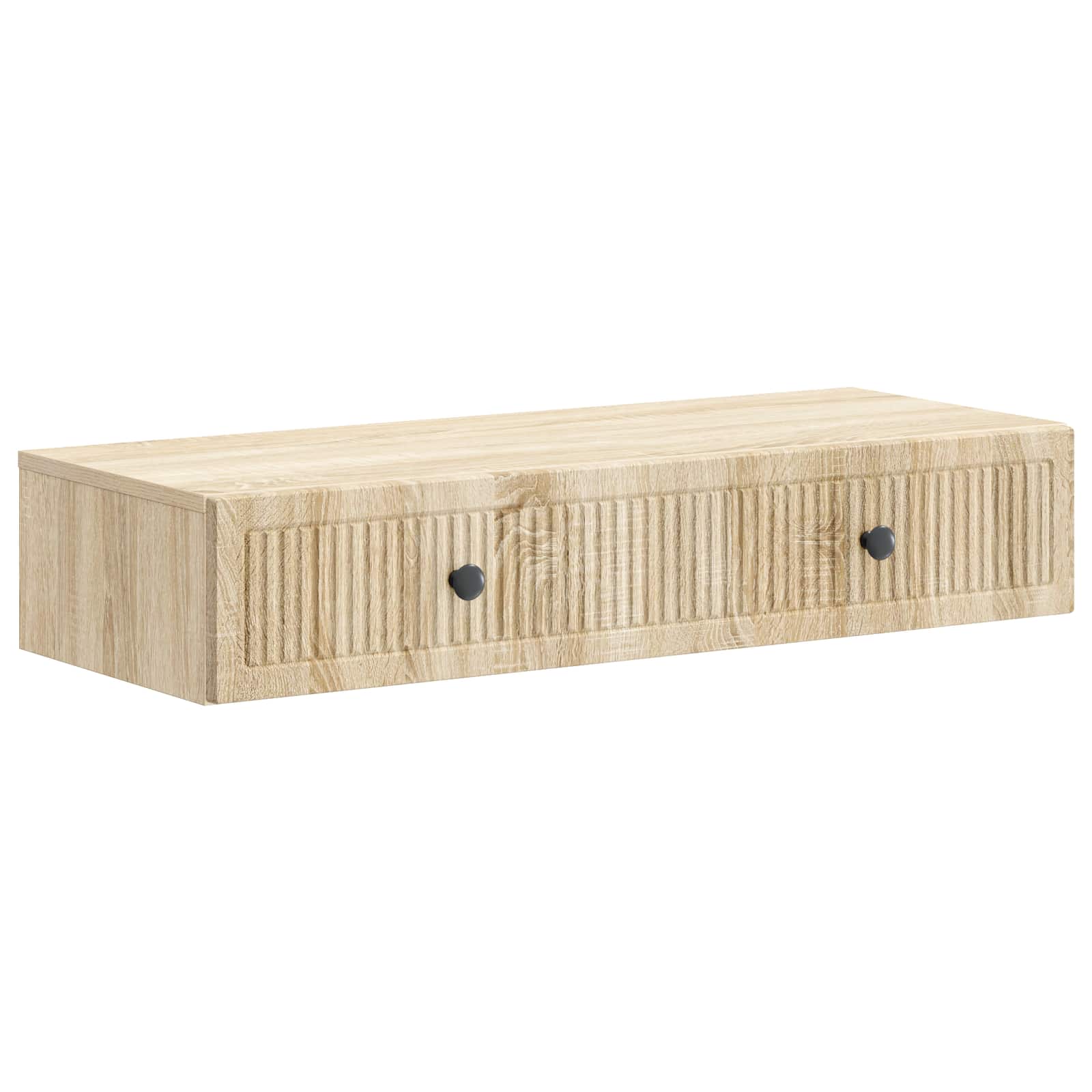 vidaXL Wandmontage Zijtafel Zwart 59 x 34,5 x 17 cm Bewerkt hout