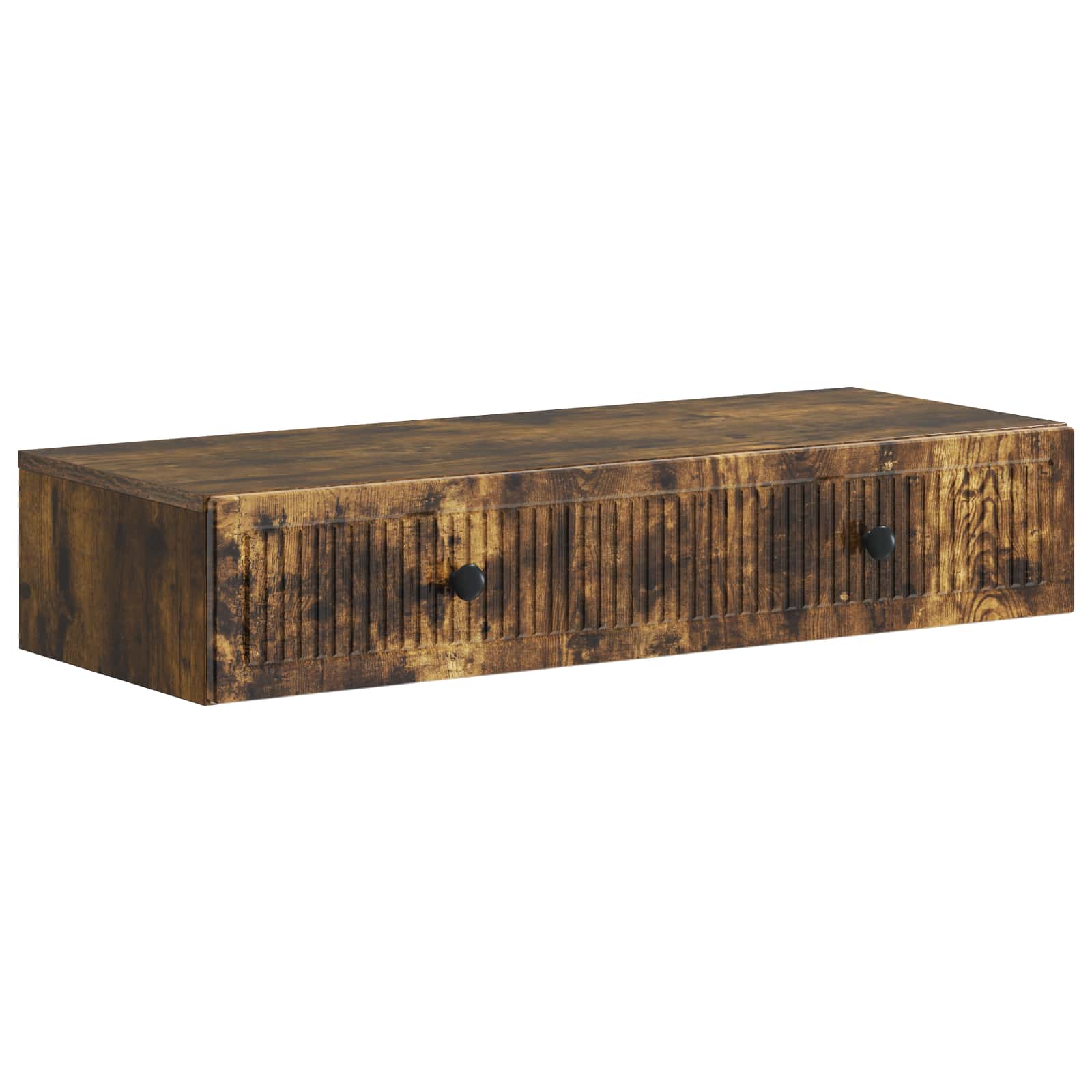 vidaXL Wandmontage Zijtafel Zwart 59 x 34,5 x 17 cm Bewerkt hout
