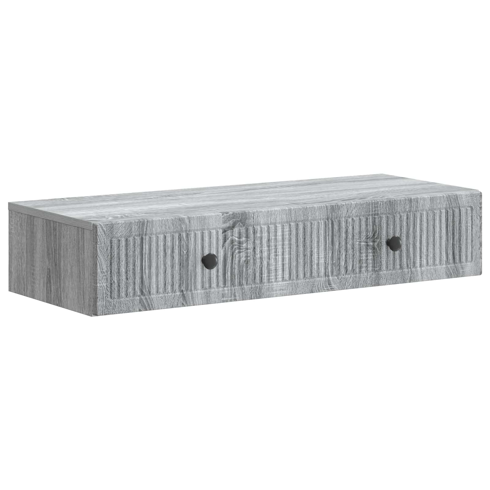 vidaXL Wandmontage Zijtafel Zwart 59 x 34,5 x 17 cm Bewerkt hout