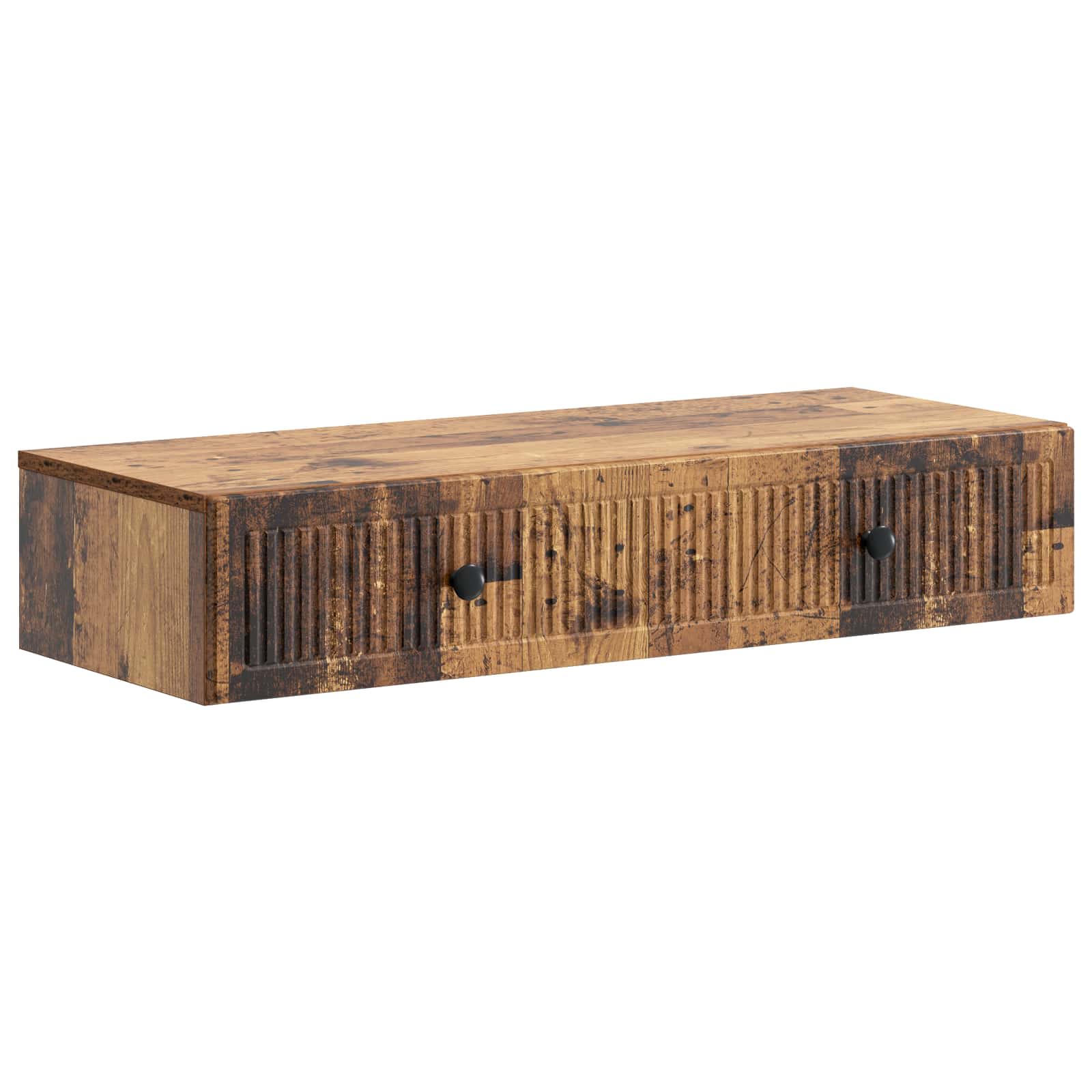 vidaXL Wandmontage Zijtafel Zwart 59 x 34,5 x 17 cm Bewerkt hout