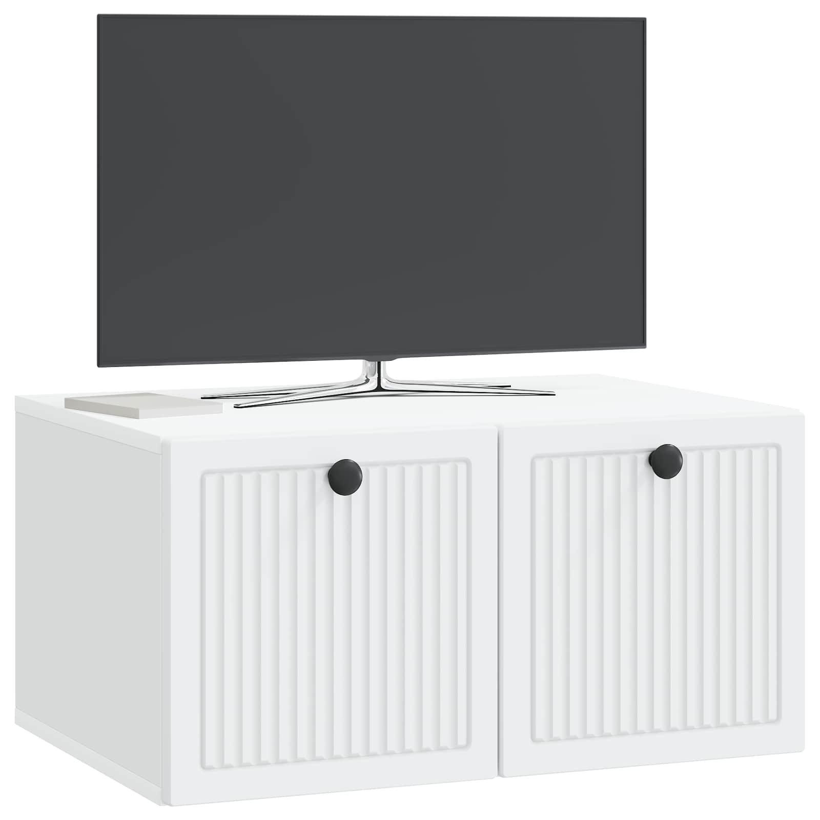 vidaXL Wandbeugel TV-kast Zwart 59,5 x 41 x 30 cm Bewerkt hout