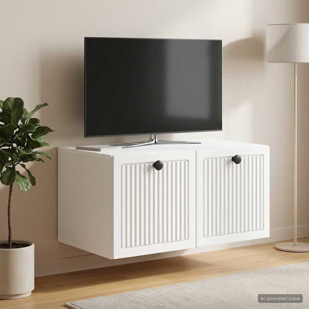vidaXL Wandbeugel TV-kast Zwart 59,5 x 41 x 30 cm Bewerkt hout