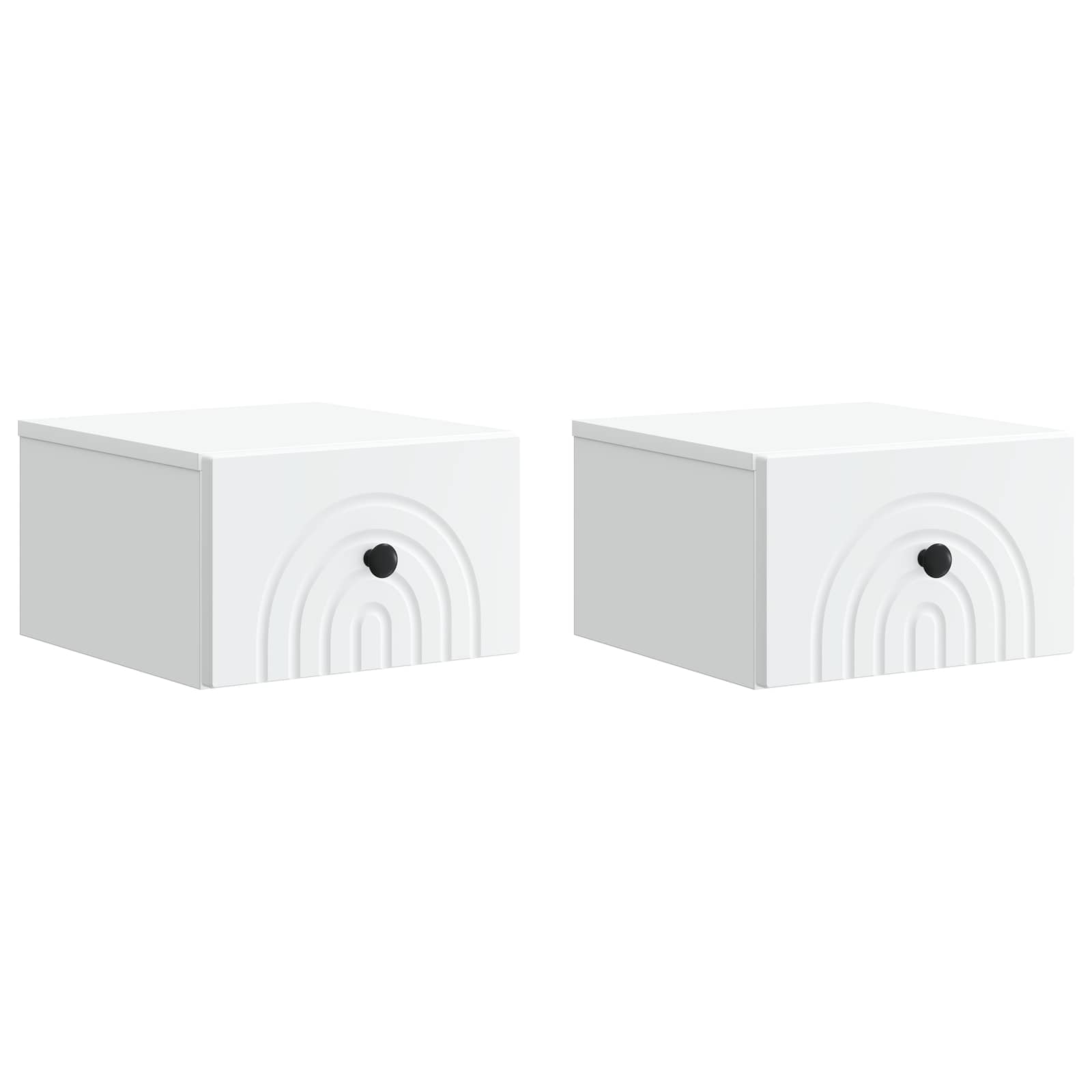 vidaXL Wandbeugel Bedkast 2 pcs Wit 33 x 34,5 x 20 cm Bewerkt hout