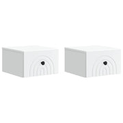 vidaXL Wandbeugel Bedkast 2 pcs Wit 33 x 34,5 x 20 cm Bewerkt hout