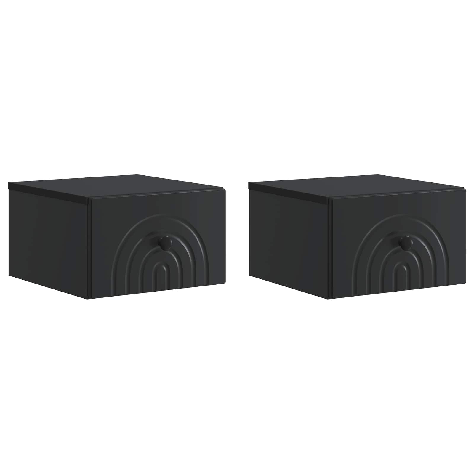 vidaXL Wandbeugel Bedkast 2 pcs Wit 33 x 34,5 x 20 cm Bewerkt hout