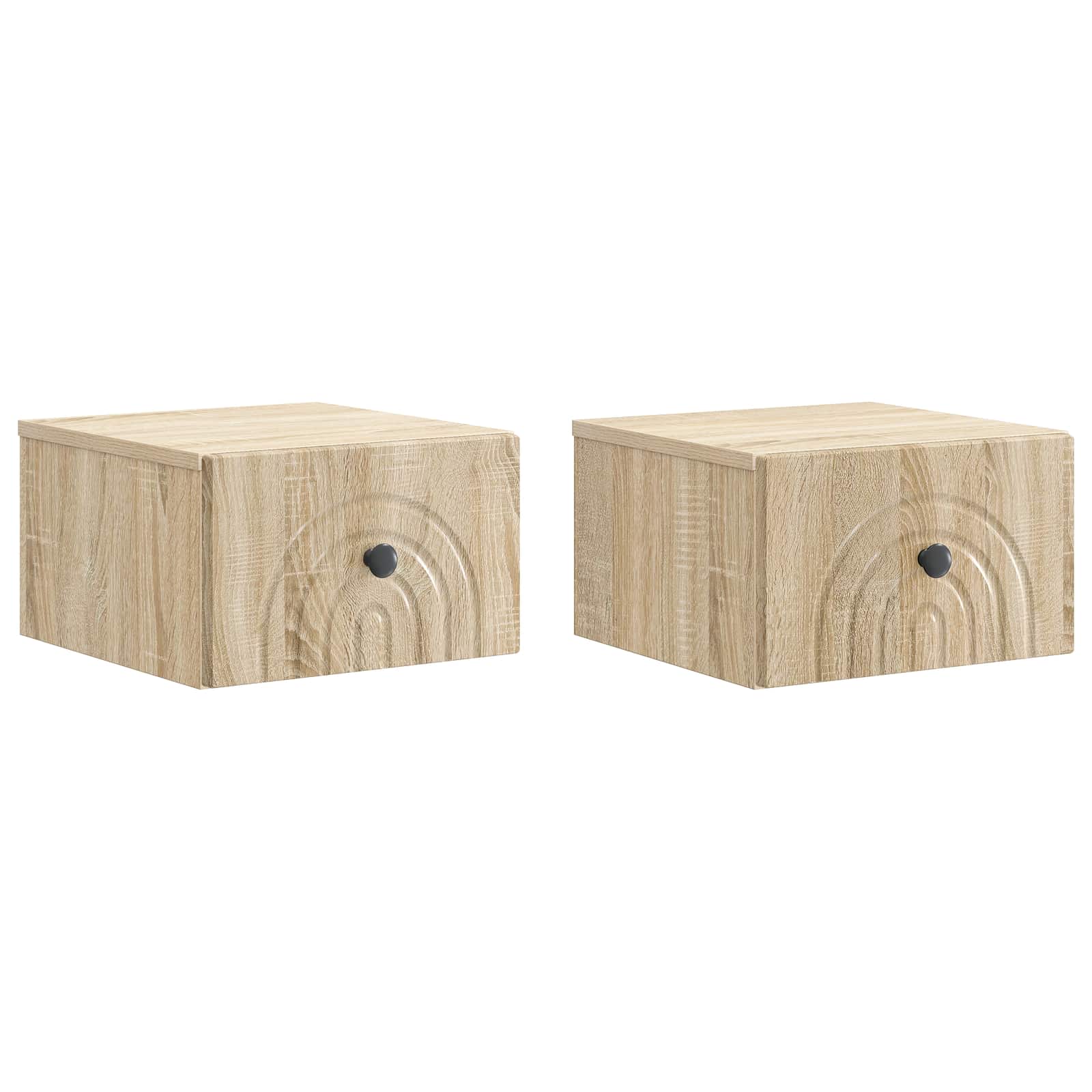 vidaXL Wandbeugel Bedkast 2 pcs Wit 33 x 34,5 x 20 cm Bewerkt hout