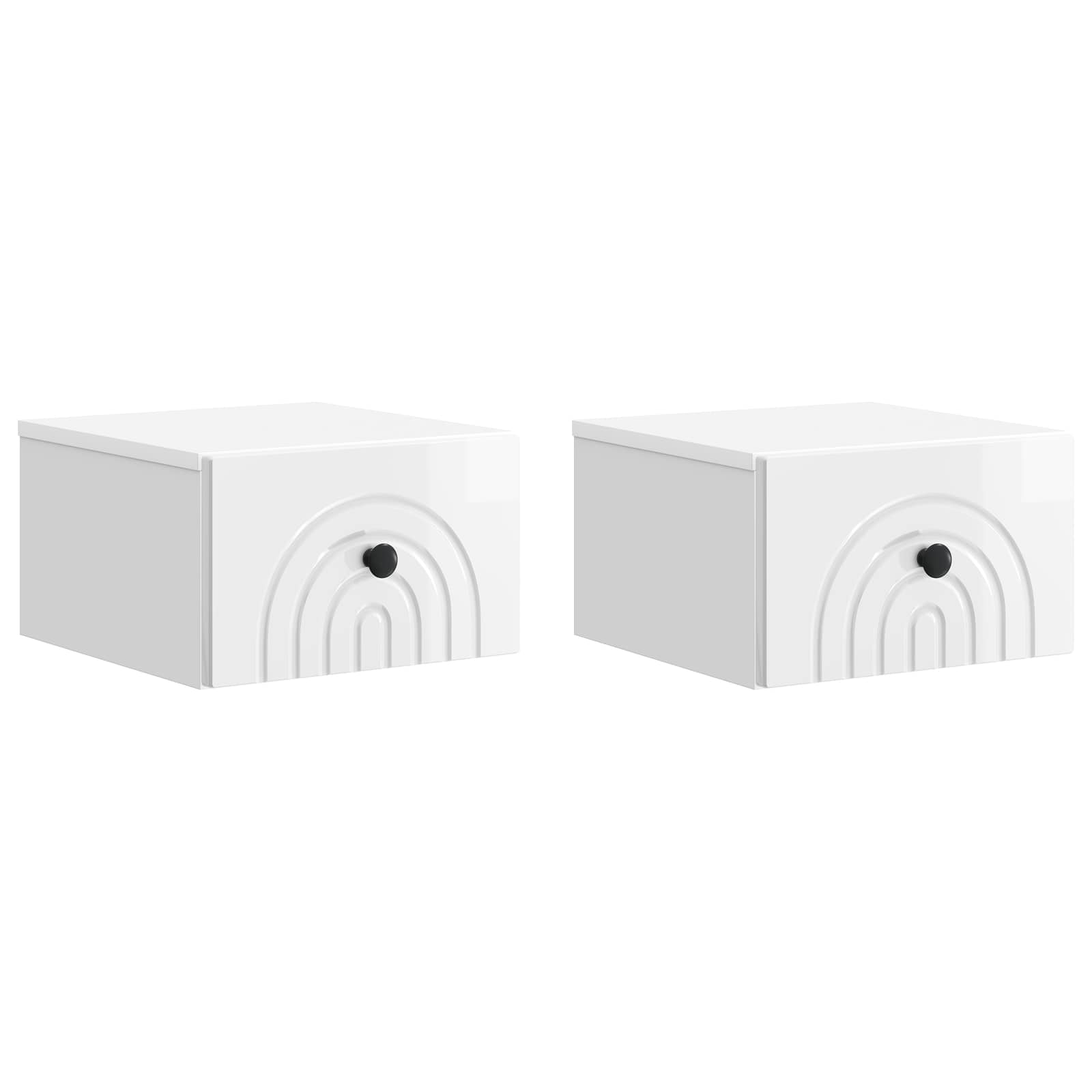 vidaXL Wandbeugel Bedkast 2 pcs Wit 33 x 34,5 x 20 cm Bewerkt hout