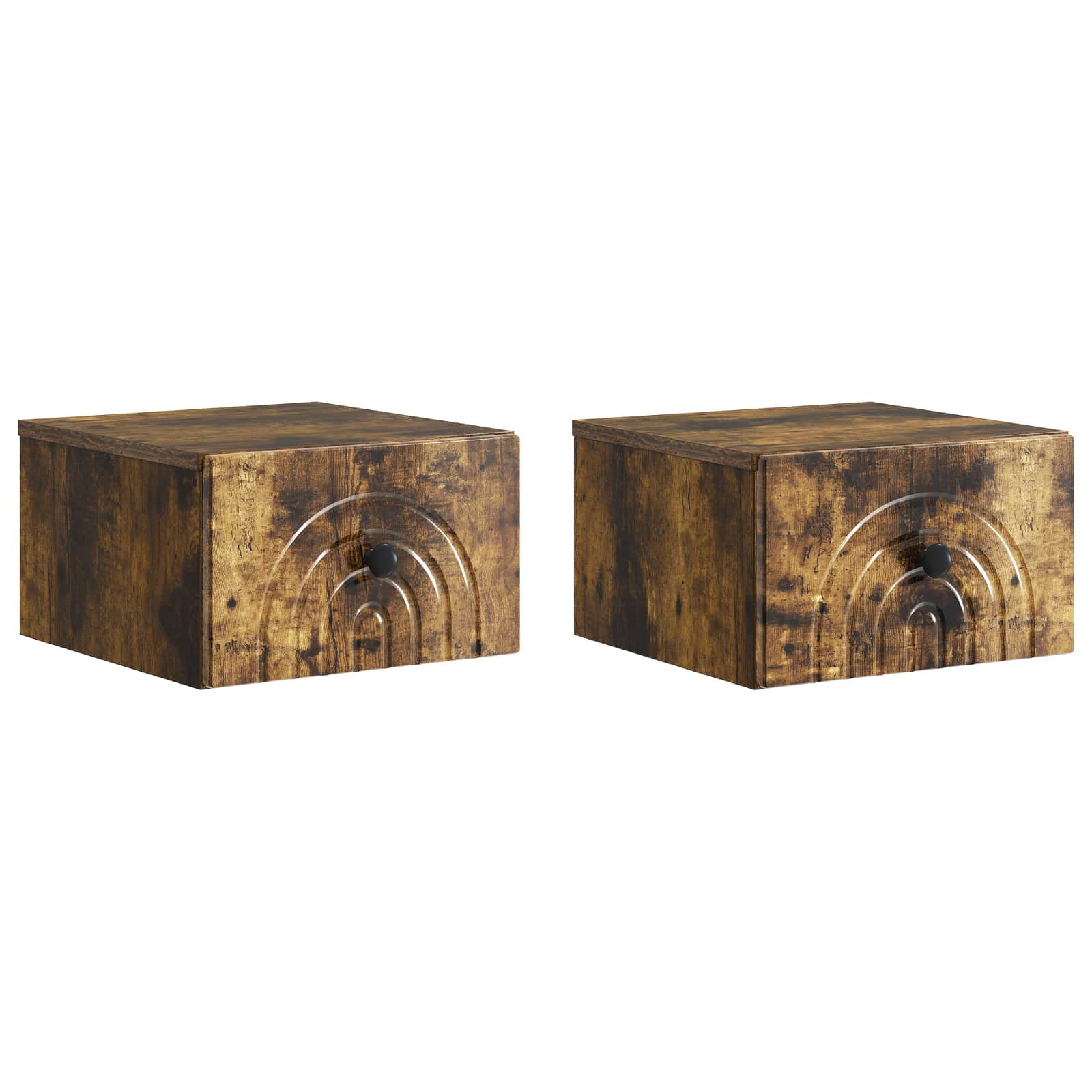 vidaXL Wandbeugel Bedkast 2 pcs Wit 33 x 34,5 x 20 cm Bewerkt hout