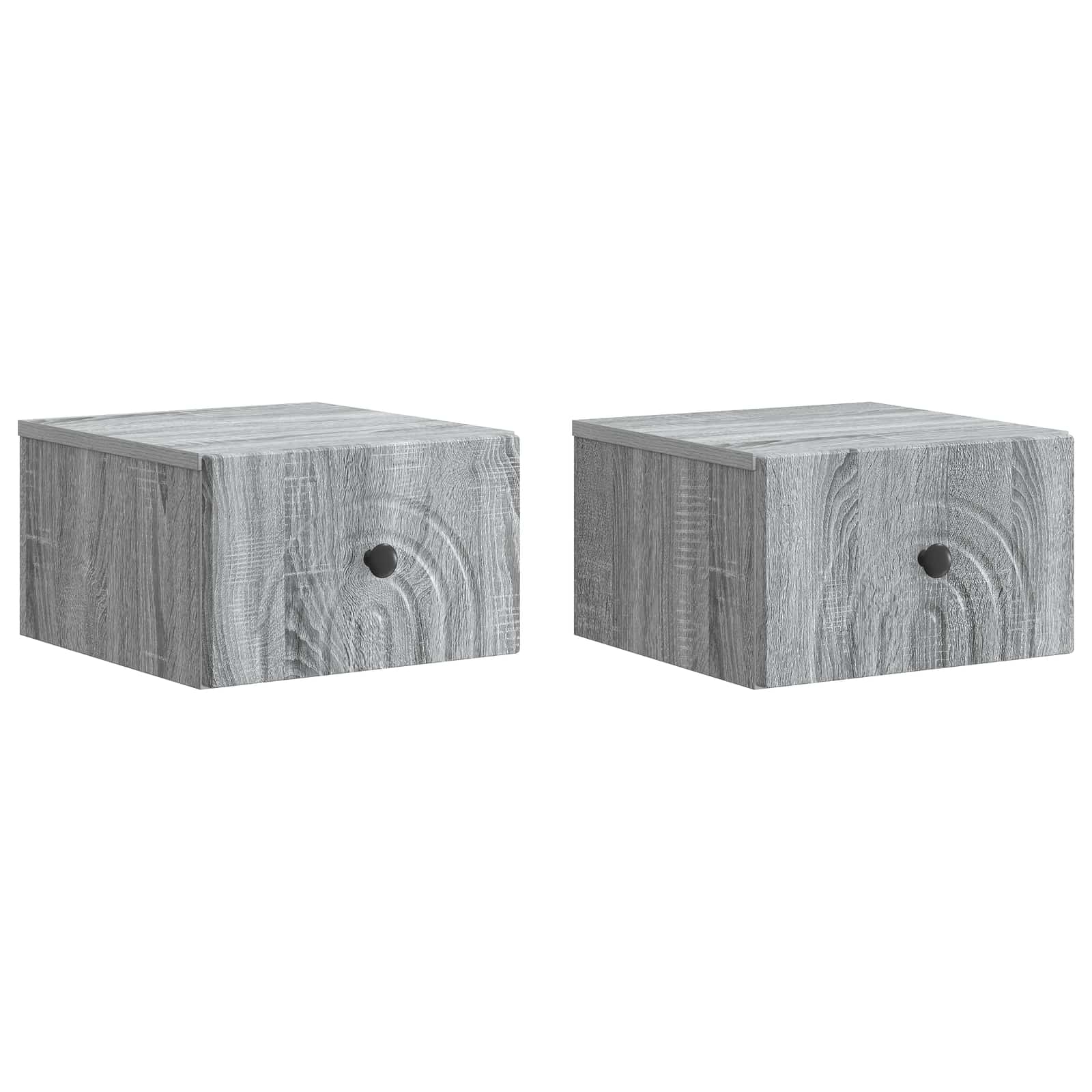 vidaXL Wandbeugel Bedkast 2 pcs Wit 33 x 34,5 x 20 cm Bewerkt hout