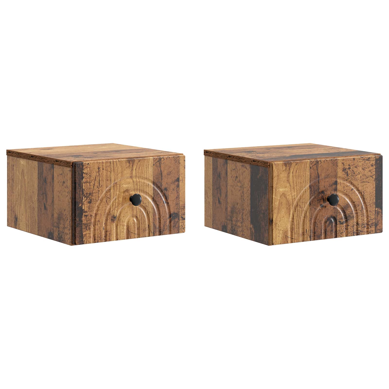 vidaXL Wandbeugel Bedkast 2 pcs Wit 33 x 34,5 x 20 cm Bewerkt hout