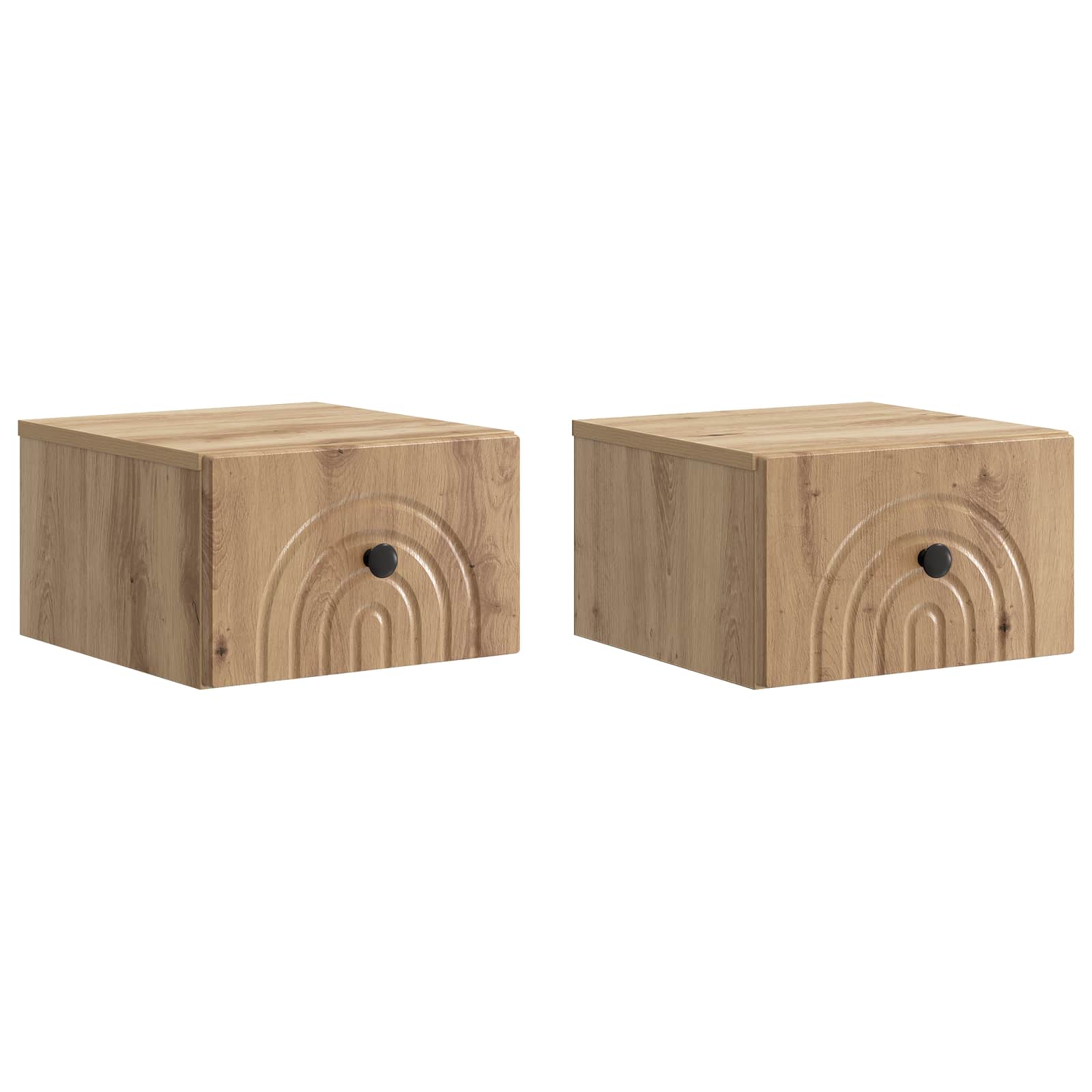 vidaXL Wandbeugel Bedkast 2 pcs Wit 33 x 34,5 x 20 cm Bewerkt hout