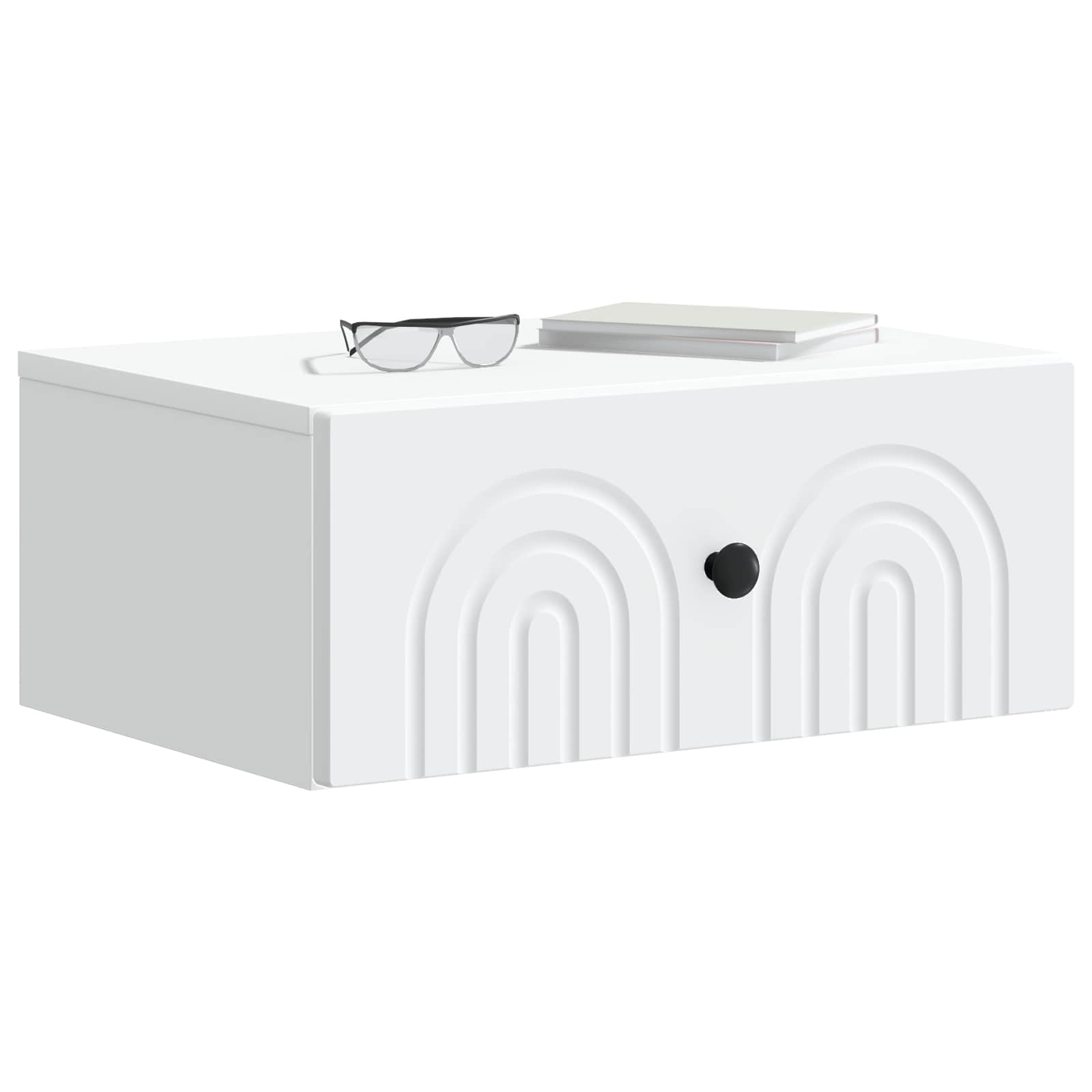 vidaXL Wandbeugel Bedkast 2 pcs Wit 49 x 34,5 x 20 cm Bewerkt hout