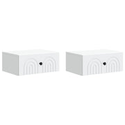 vidaXL Wandbeugel Bedkast 2 pcs Wit 49 x 34,5 x 20 cm Bewerkt hout