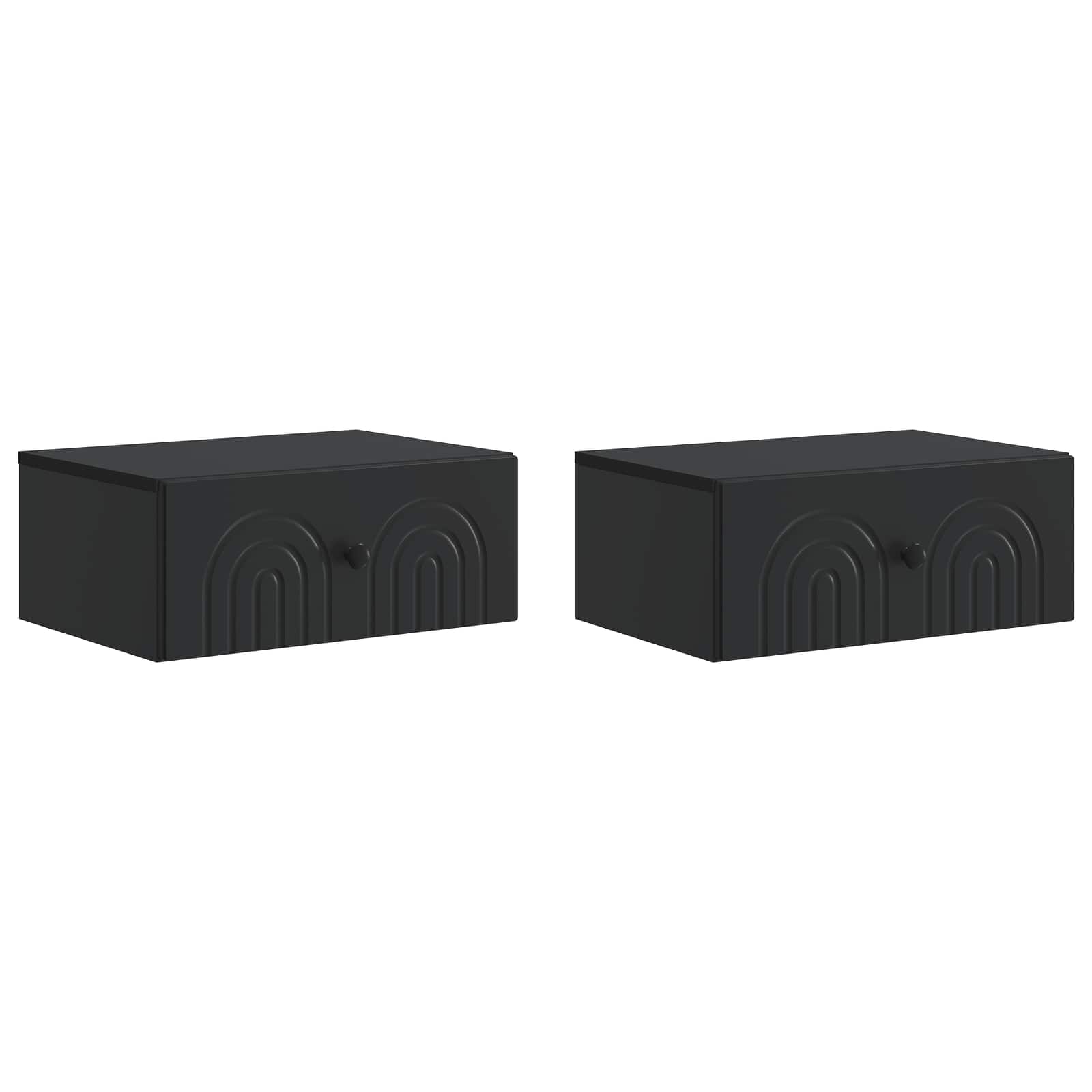 vidaXL Wandbeugel Bedkast 2 pcs Wit 49 x 34,5 x 20 cm Bewerkt hout