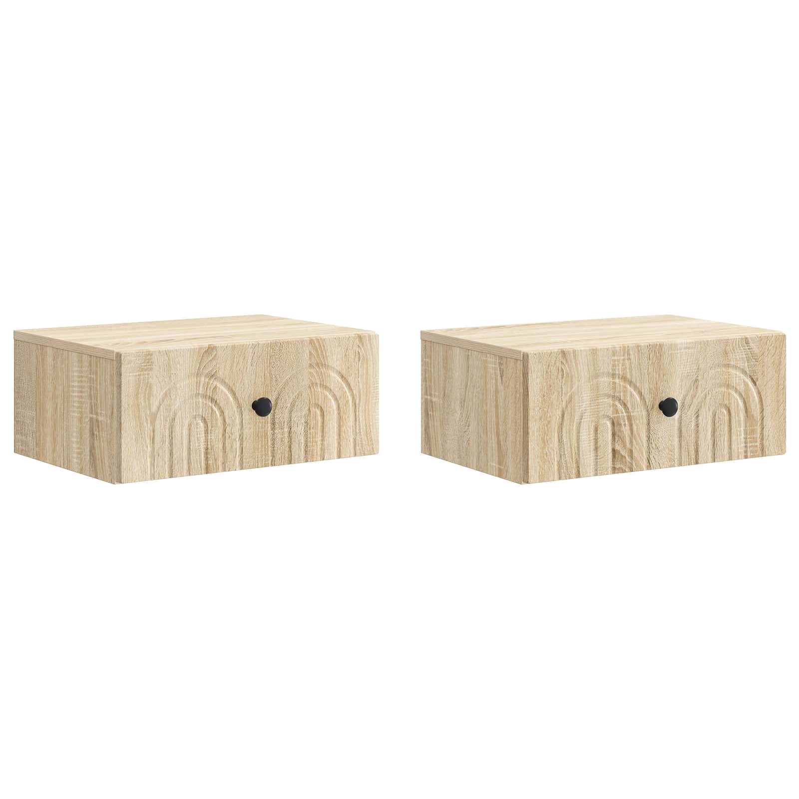vidaXL Wandbeugel Bedkast 2 pcs Wit 49 x 34,5 x 20 cm Bewerkt hout