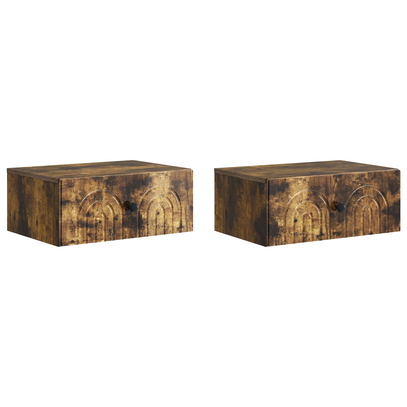 vidaXL Wandbeugel Bedkast 2 pcs Wit 49 x 34,5 x 20 cm Bewerkt hout