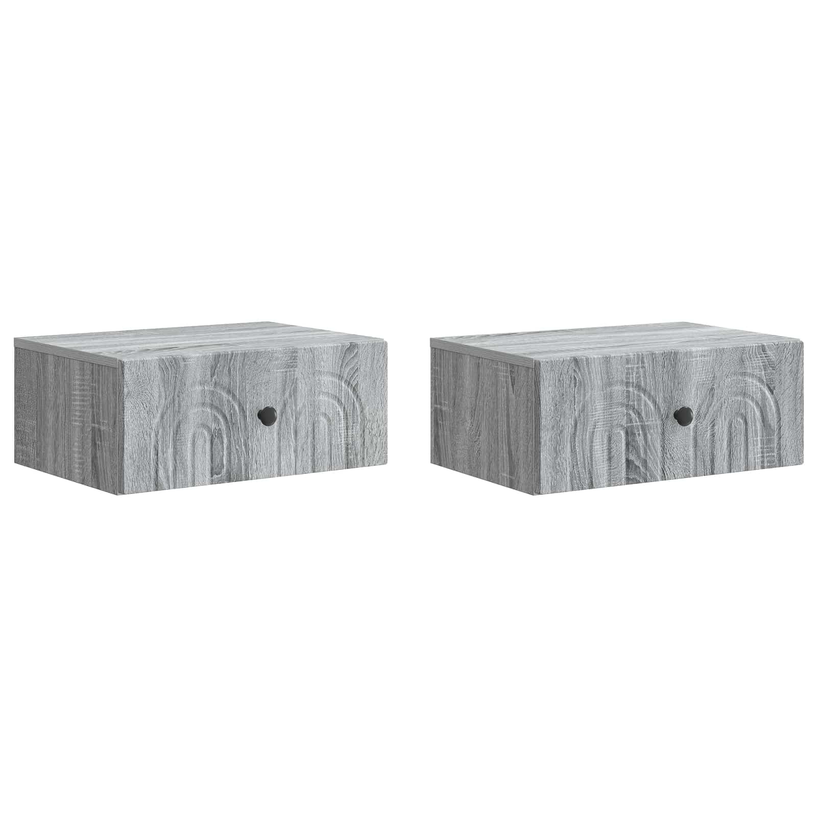 vidaXL Wandbeugel Bedkast 2 pcs Wit 49 x 34,5 x 20 cm Bewerkt hout