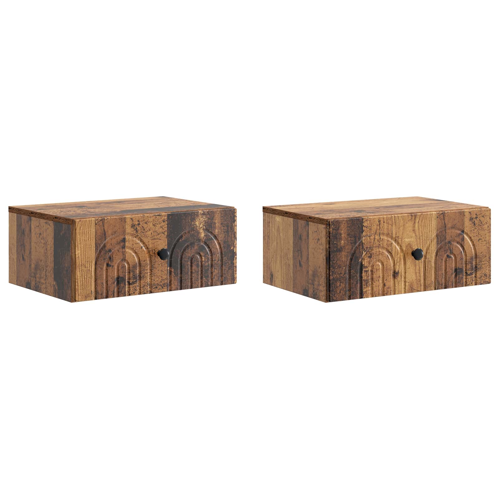 vidaXL Wandbeugel Bedkast 2 pcs Wit 49 x 34,5 x 20 cm Bewerkt hout