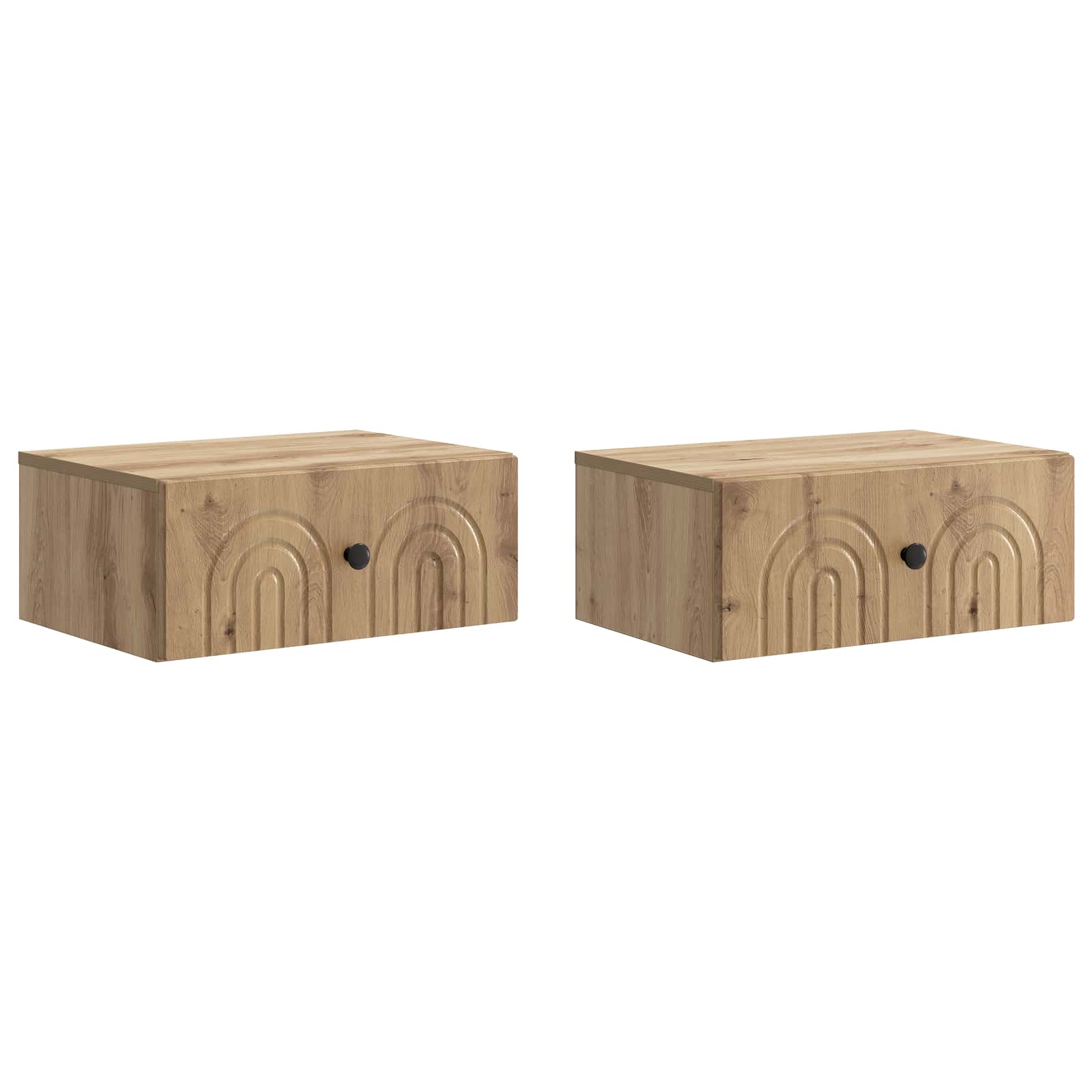 vidaXL Wandbeugel Bedkast 2 pcs Wit 49 x 34,5 x 20 cm Bewerkt hout
