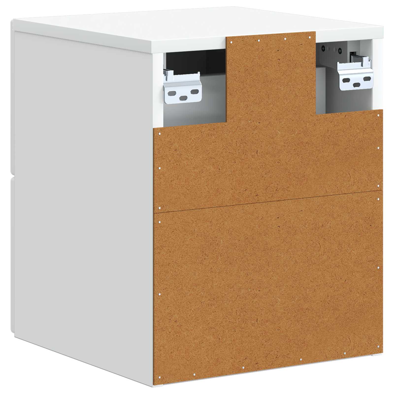 vidaXL Wandbeugel Bedkast 2 pcs Wit 33 x 34,5 x 40 cm Bewerkt hout