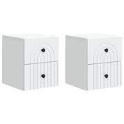 vidaXL Wandbeugel Bedkast 2 pcs Wit 33 x 34,5 x 40 cm Bewerkt hout