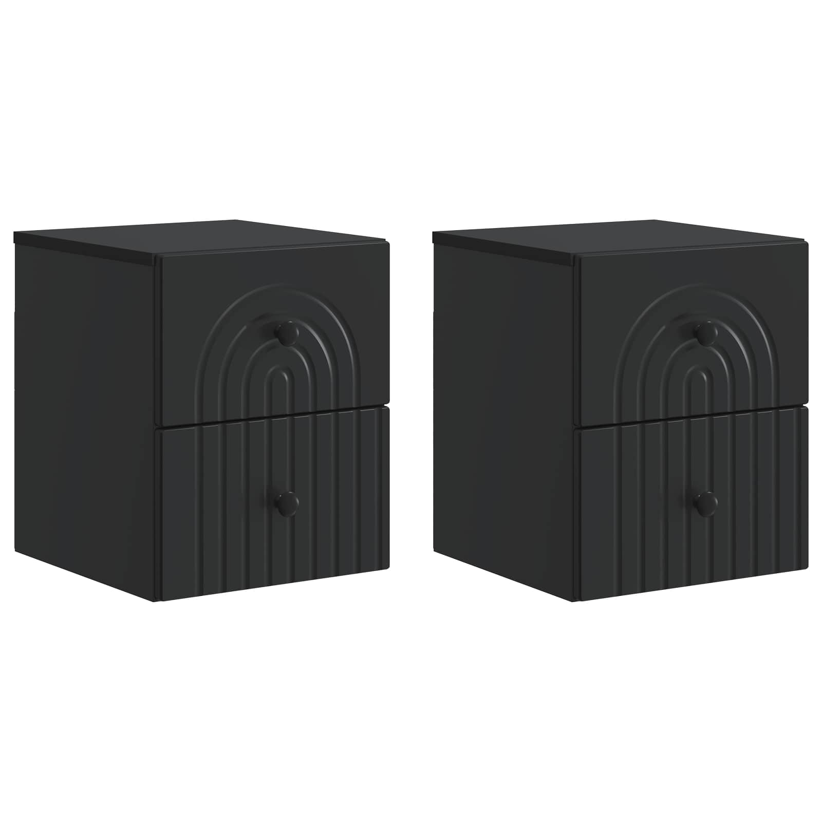 vidaXL Wandbeugel Bedkast 2 pcs Wit 33 x 34,5 x 40 cm Bewerkt hout