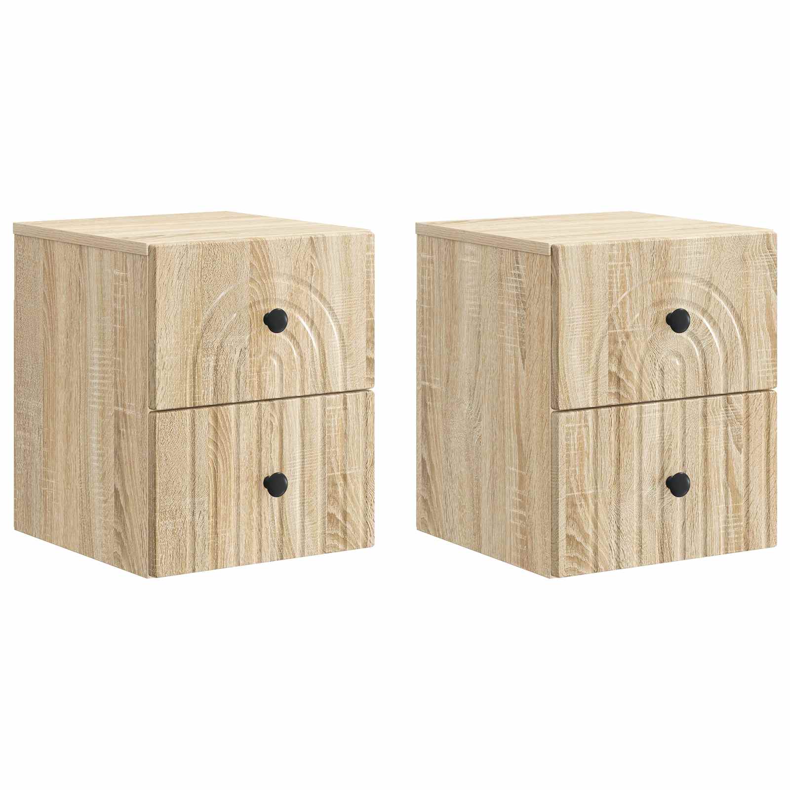 vidaXL Wandbeugel Bedkast 2 pcs Wit 33 x 34,5 x 40 cm Bewerkt hout