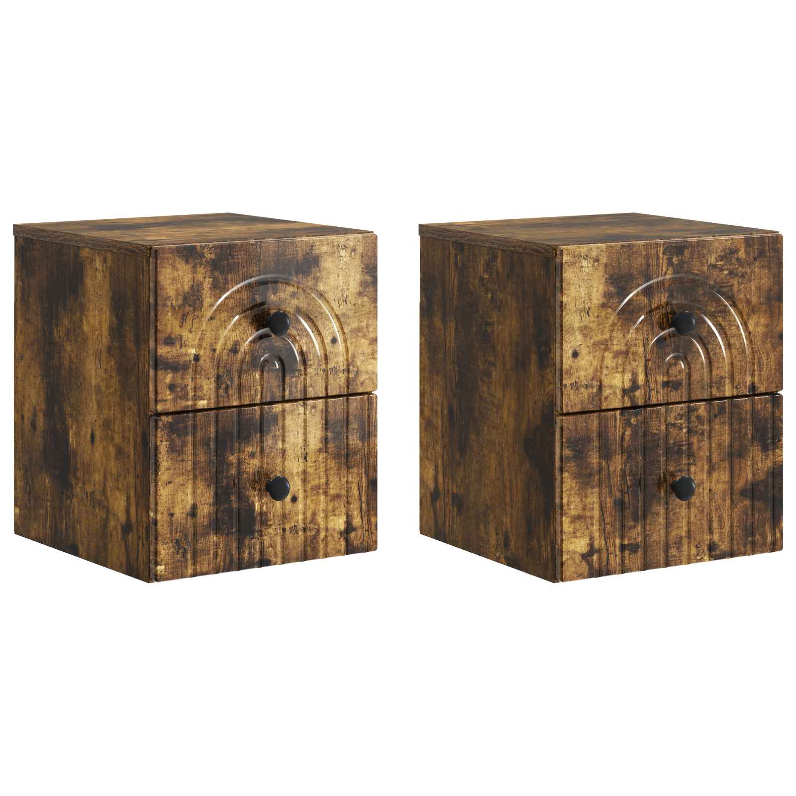 vidaXL Wandbeugel Bedkast 2 pcs Wit 33 x 34,5 x 40 cm Bewerkt hout