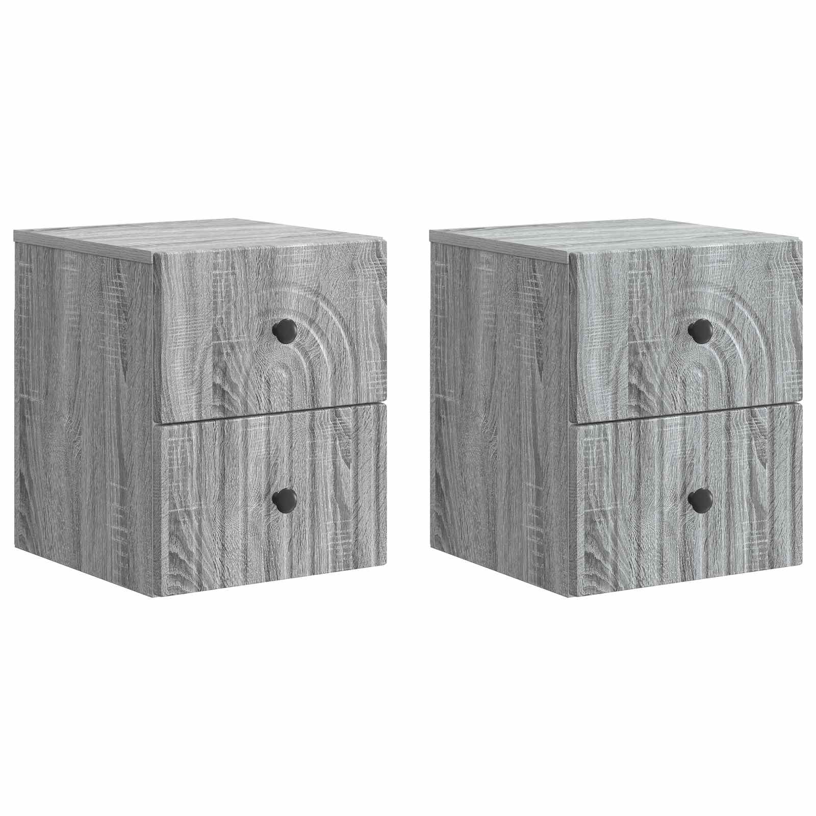 vidaXL Wandbeugel Bedkast 2 pcs Wit 33 x 34,5 x 40 cm Bewerkt hout