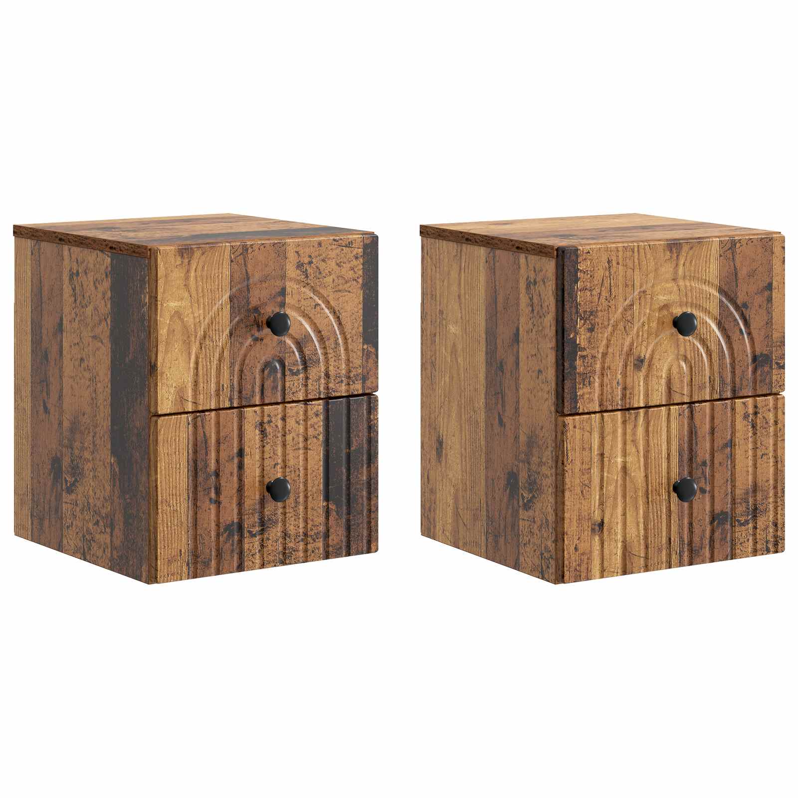 vidaXL Wandbeugel Bedkast 2 pcs Wit 33 x 34,5 x 40 cm Bewerkt hout