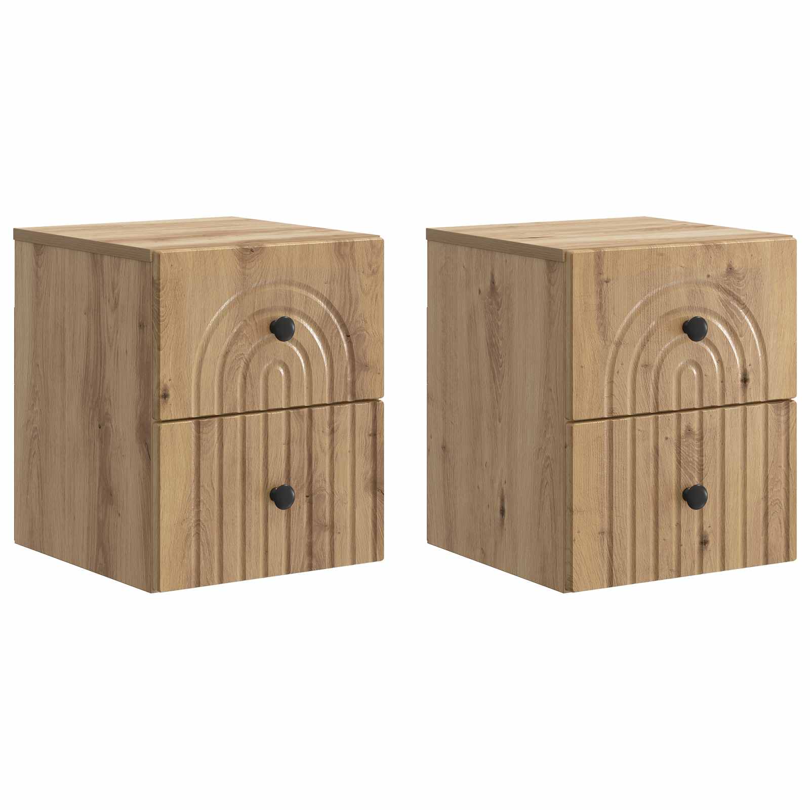 vidaXL Wandbeugel Bedkast 2 pcs Wit 33 x 34,5 x 40 cm Bewerkt hout