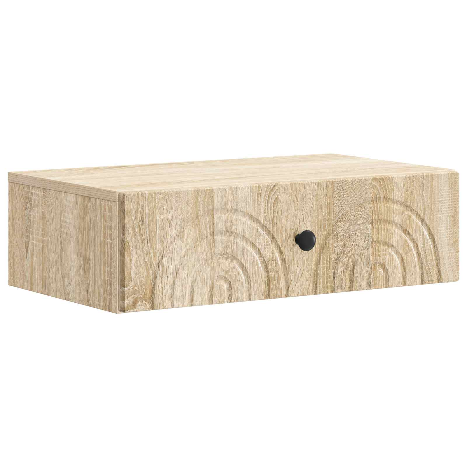 vidaXL Wandmontage Zijtafel Zwart 59 x 34,5 x 17 cm Bewerkt hout