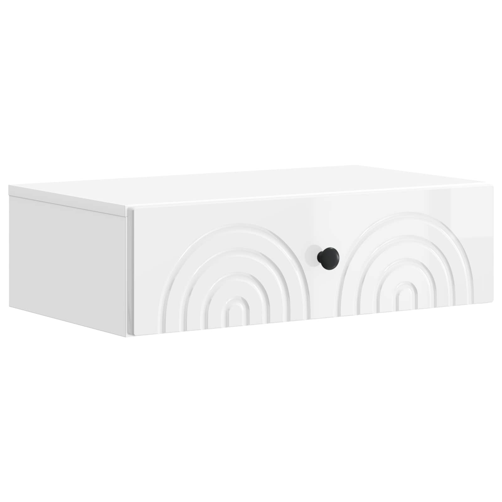 vidaXL Wandmontage Zijtafel Zwart 59 x 34,5 x 17 cm Bewerkt hout