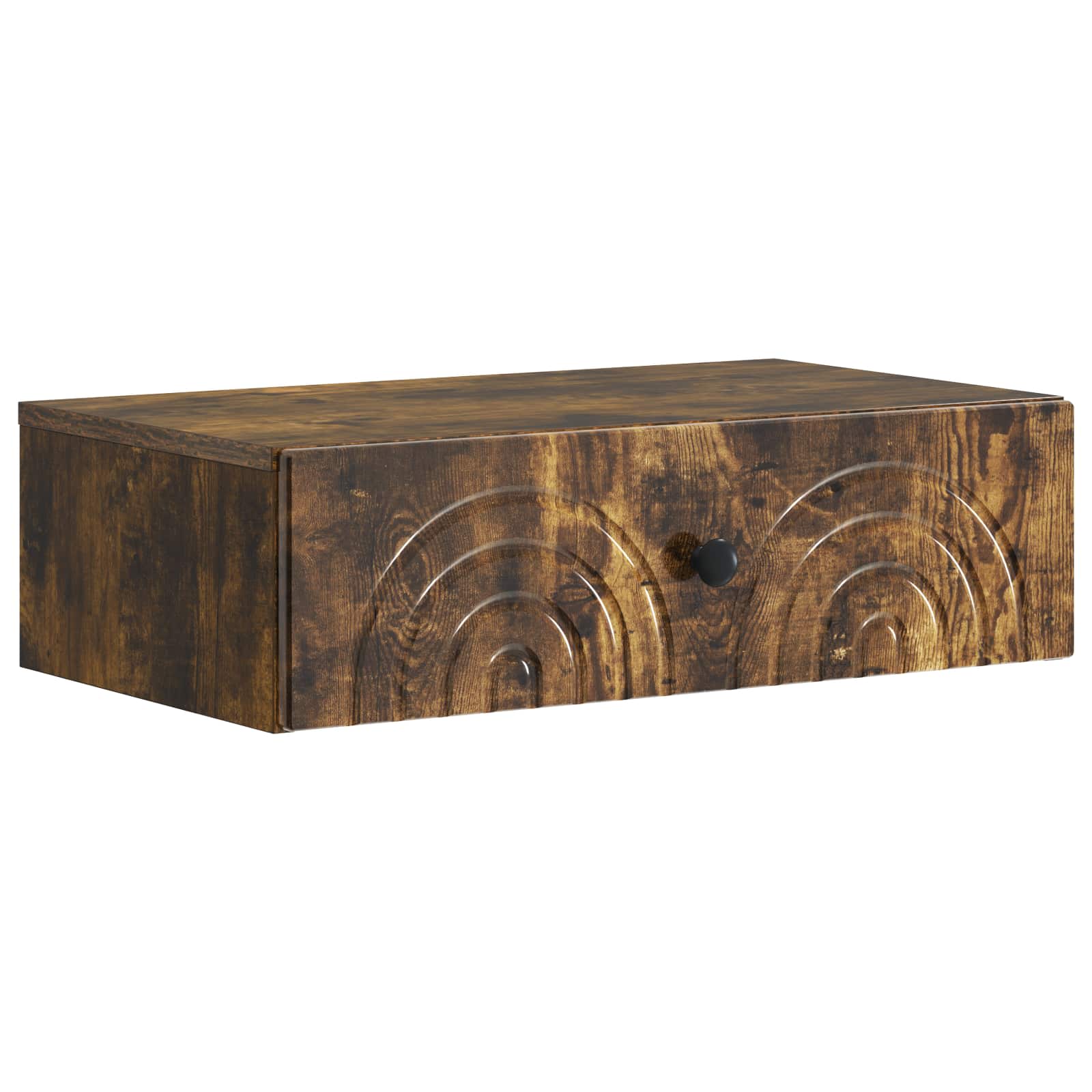vidaXL Wandmontage Zijtafel Zwart 59 x 34,5 x 17 cm Bewerkt hout