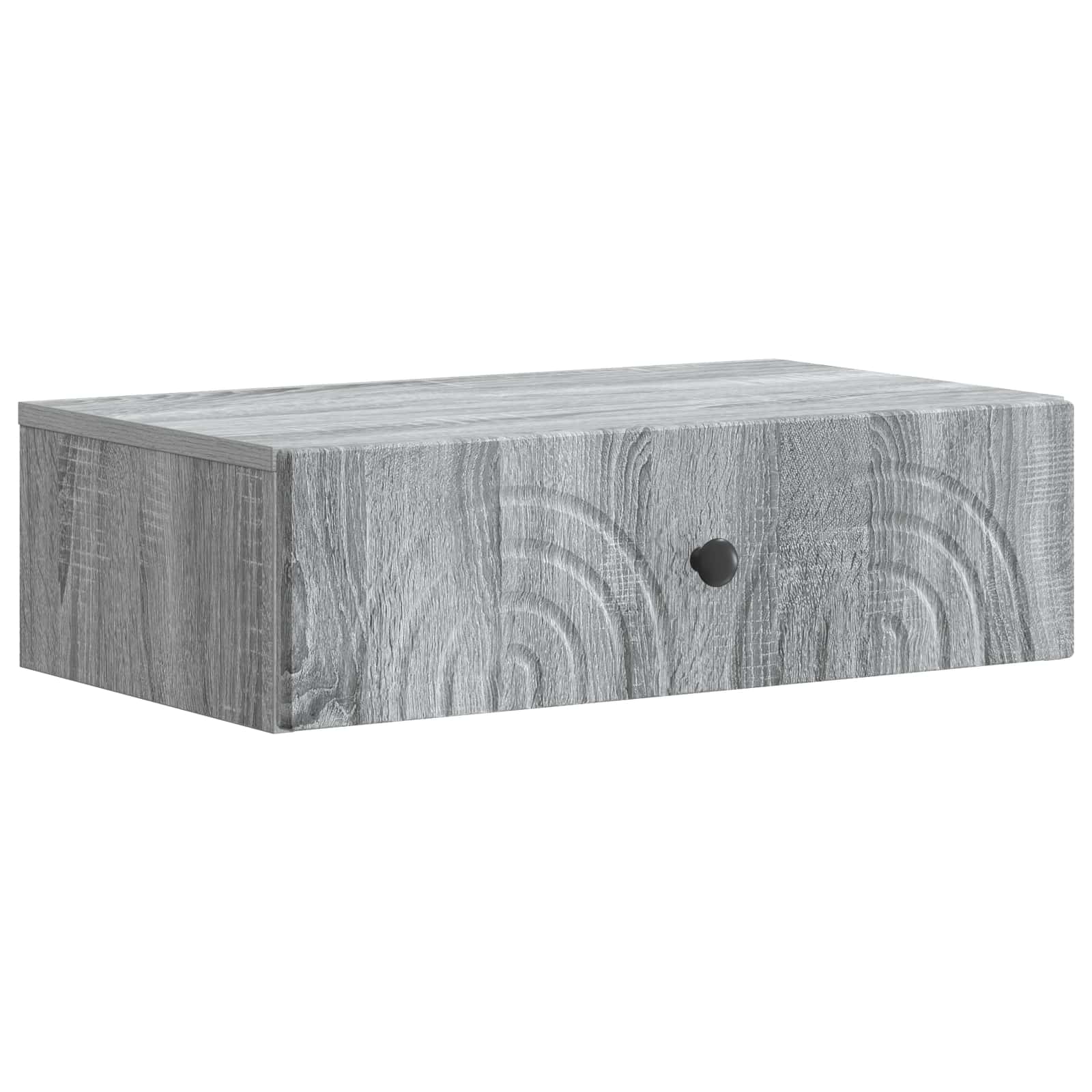 vidaXL Wandmontage Zijtafel Zwart 59 x 34,5 x 17 cm Bewerkt hout