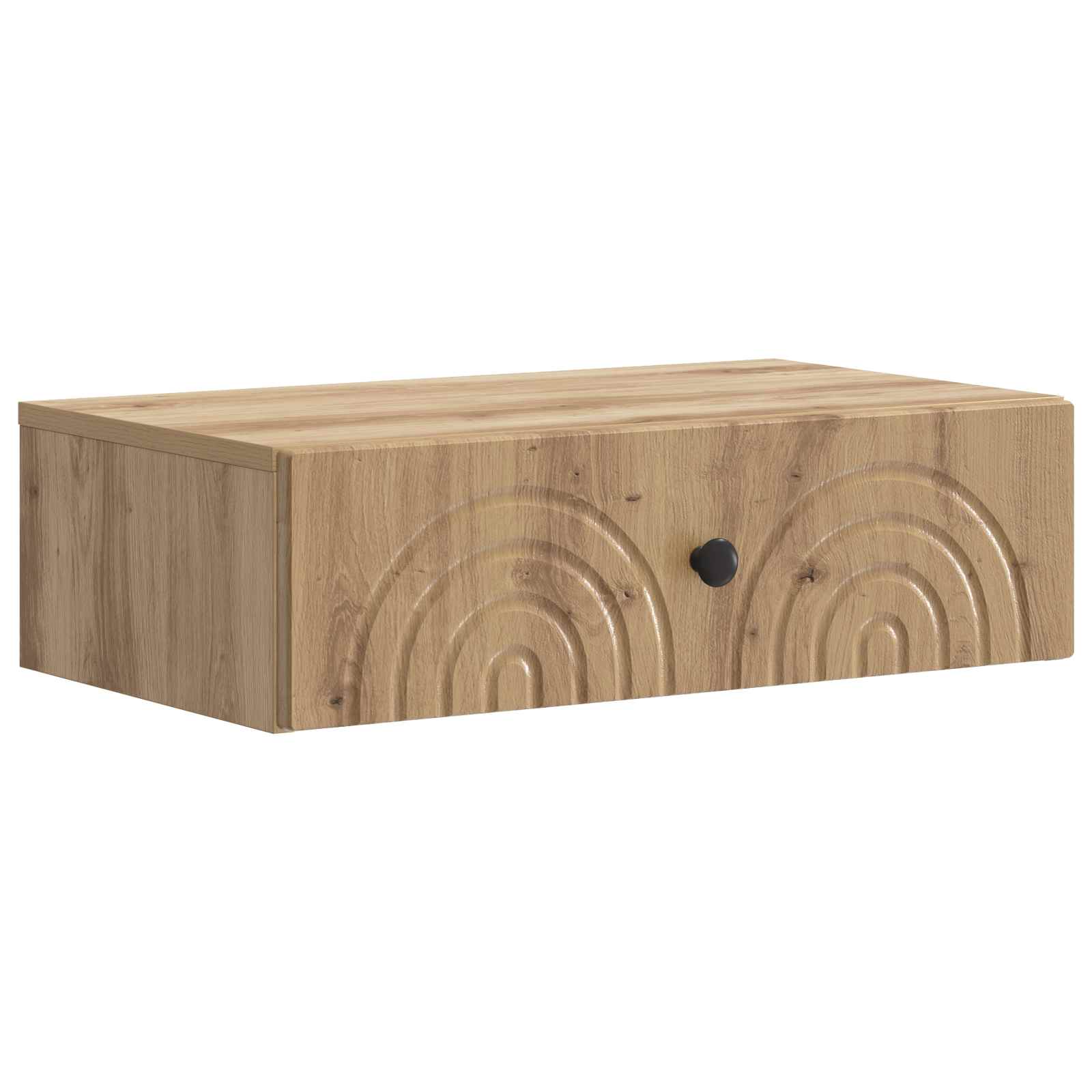 vidaXL Wandmontage Zijtafel Zwart 59 x 34,5 x 17 cm Bewerkt hout