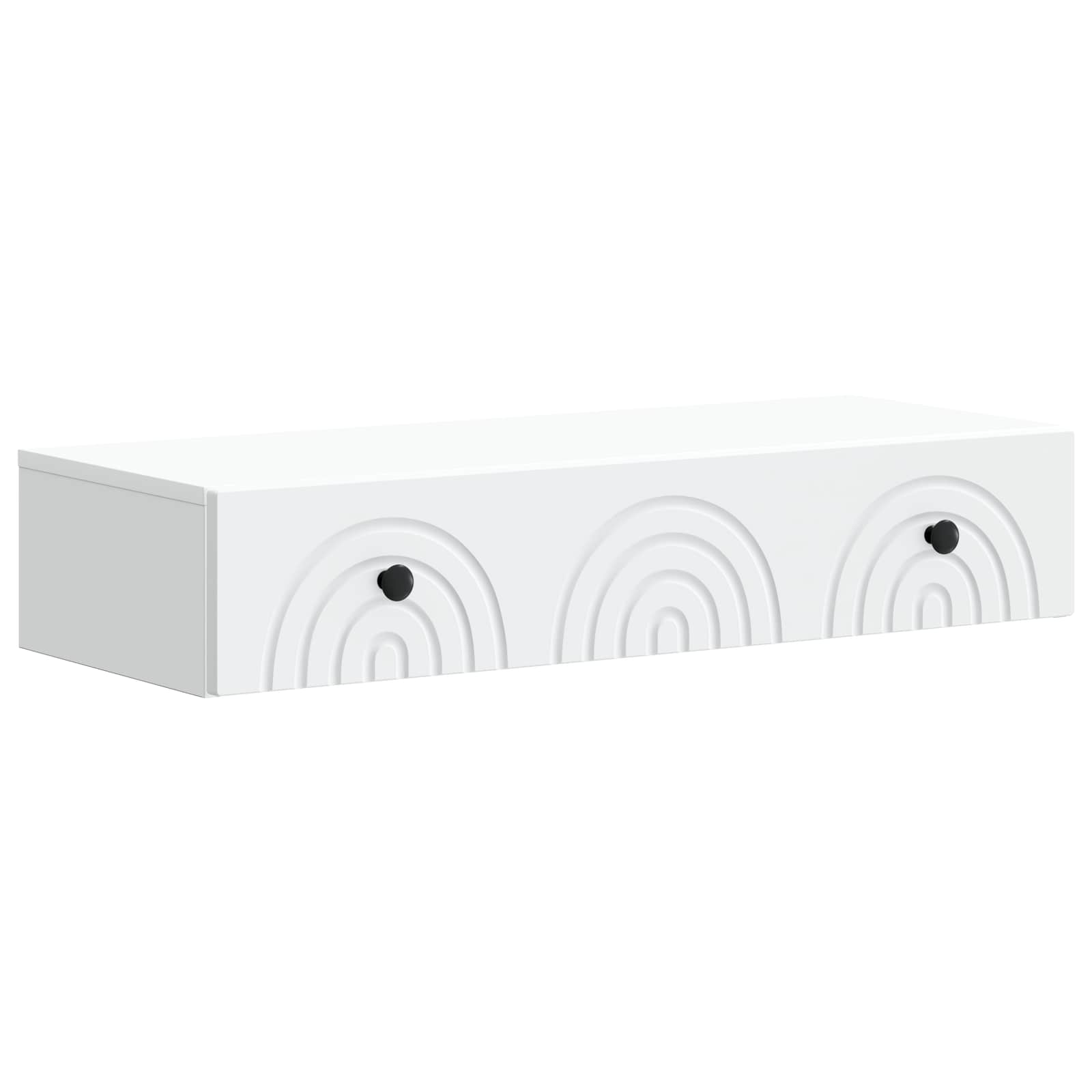 vidaXL Wandmontage Zijtafel Zwart 59 x 34,5 x 17 cm Bewerkt hout