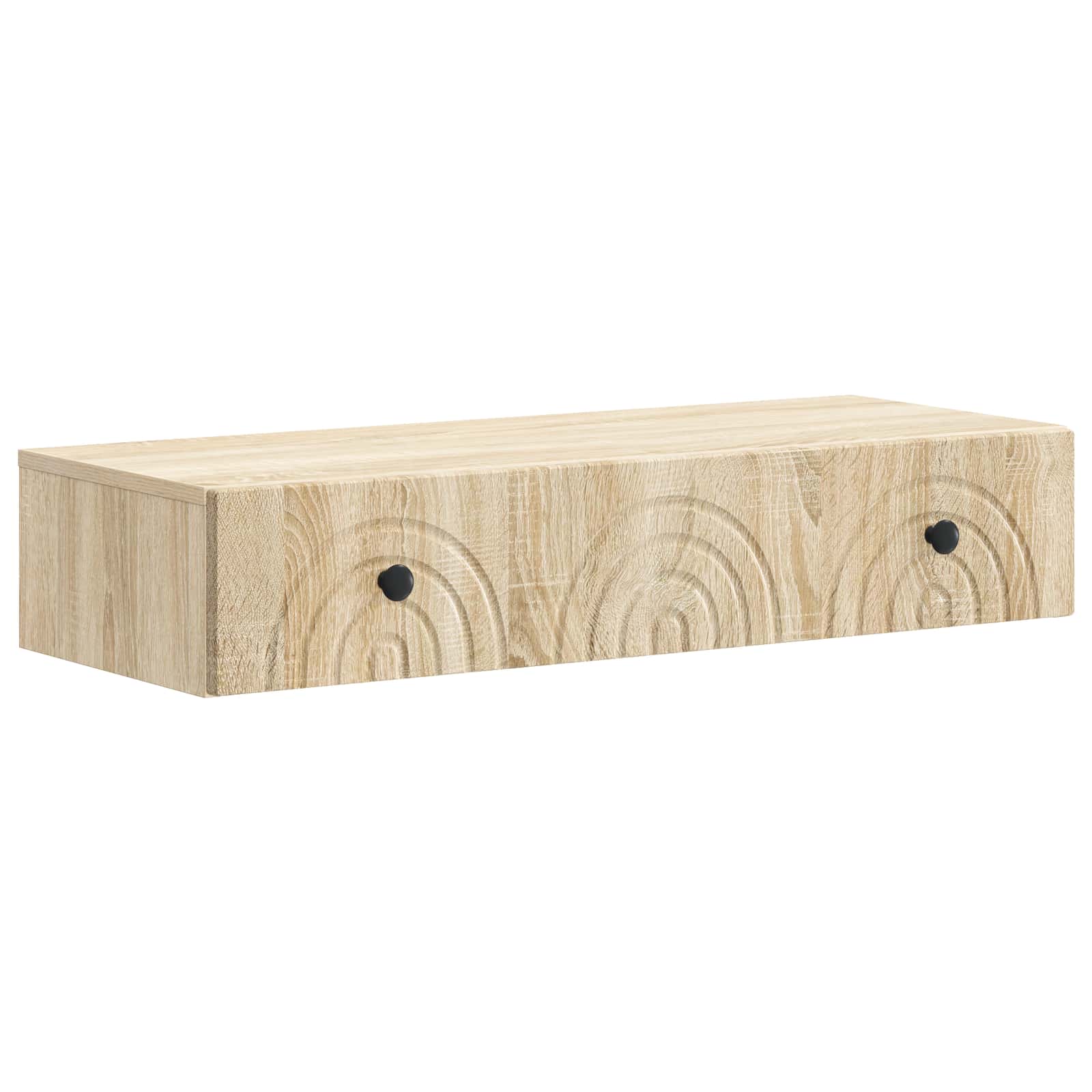 vidaXL Wandmontage Zijtafel Zwart 59 x 34,5 x 17 cm Bewerkt hout