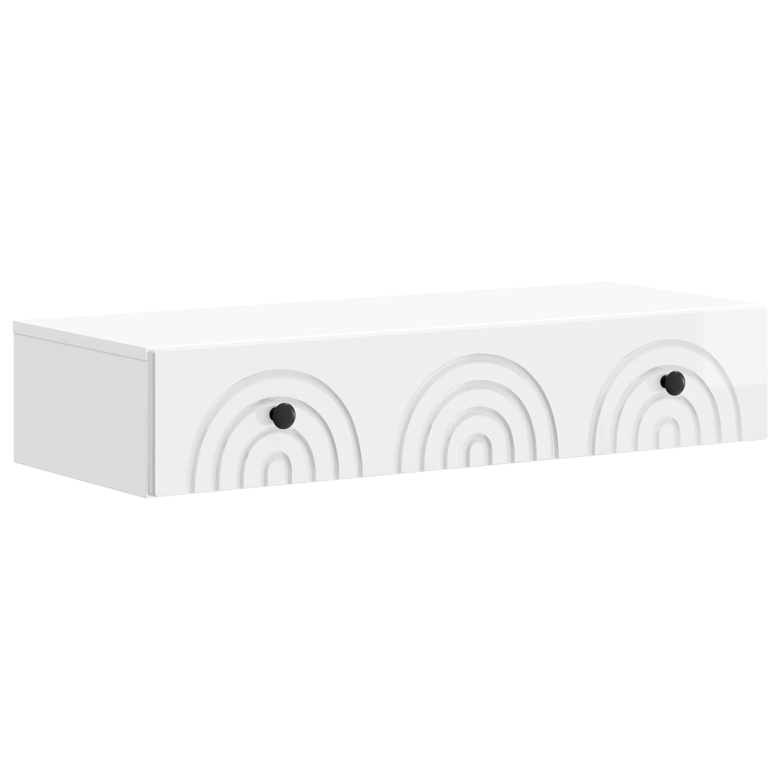 vidaXL Wandmontage Zijtafel Zwart 59 x 34,5 x 17 cm Bewerkt hout
