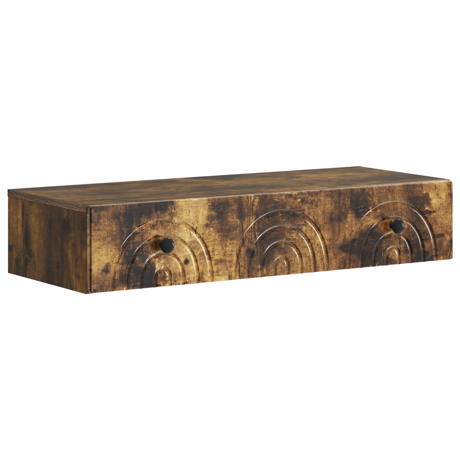 vidaXL Wandmontage Zijtafel Zwart 59 x 34,5 x 17 cm Bewerkt hout