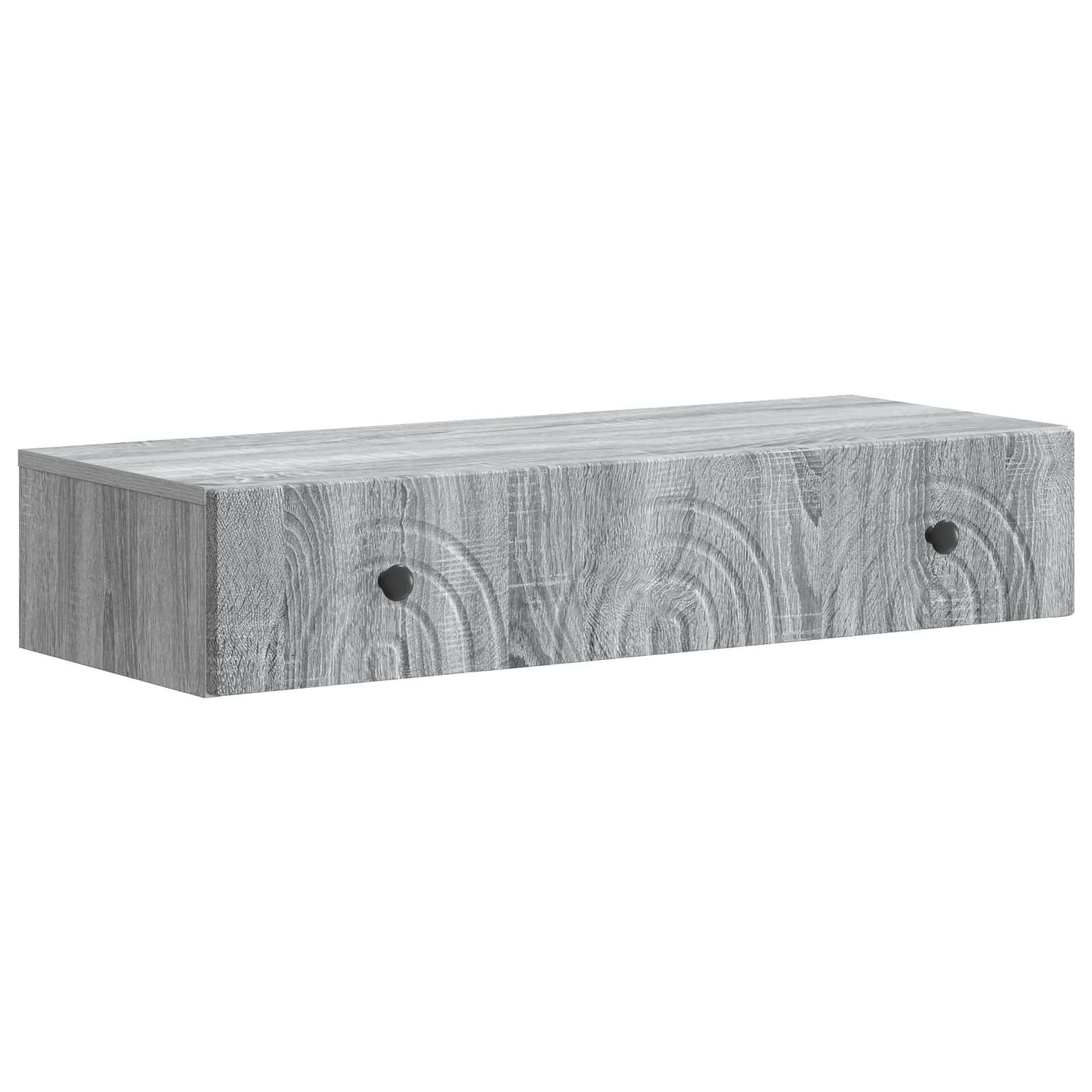 vidaXL Wandmontage Zijtafel Zwart 59 x 34,5 x 17 cm Bewerkt hout