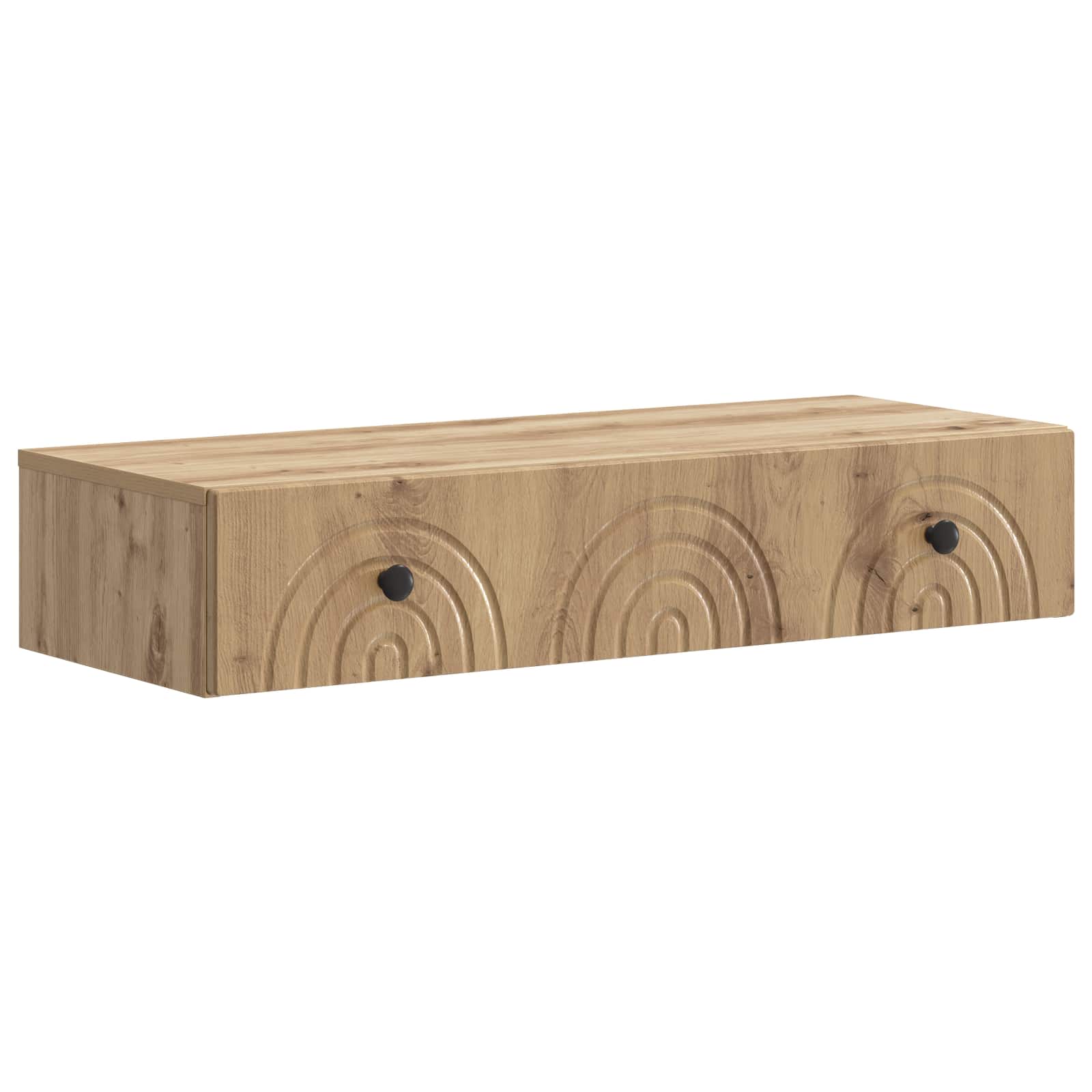 vidaXL Wandmontage Zijtafel Zwart 59 x 34,5 x 17 cm Bewerkt hout